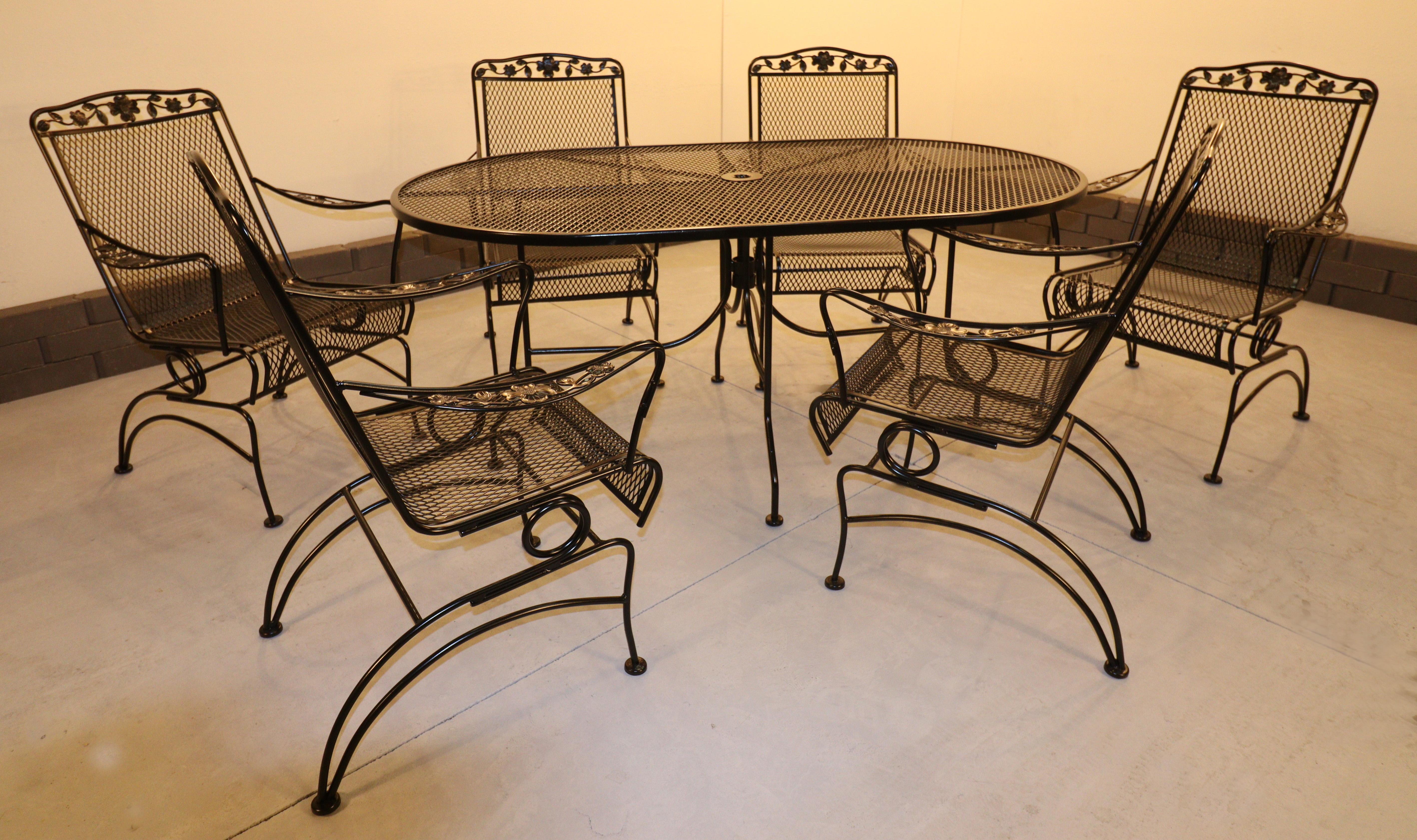 Vintage Russel Woodard Primrose Wrought Iron Family patio in vendita 4