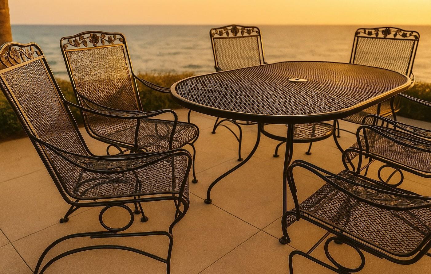 Vintage Russel Woodard Primrose Wrought Iron Family patio en Bueno estado para la venta en Omaha, NE
