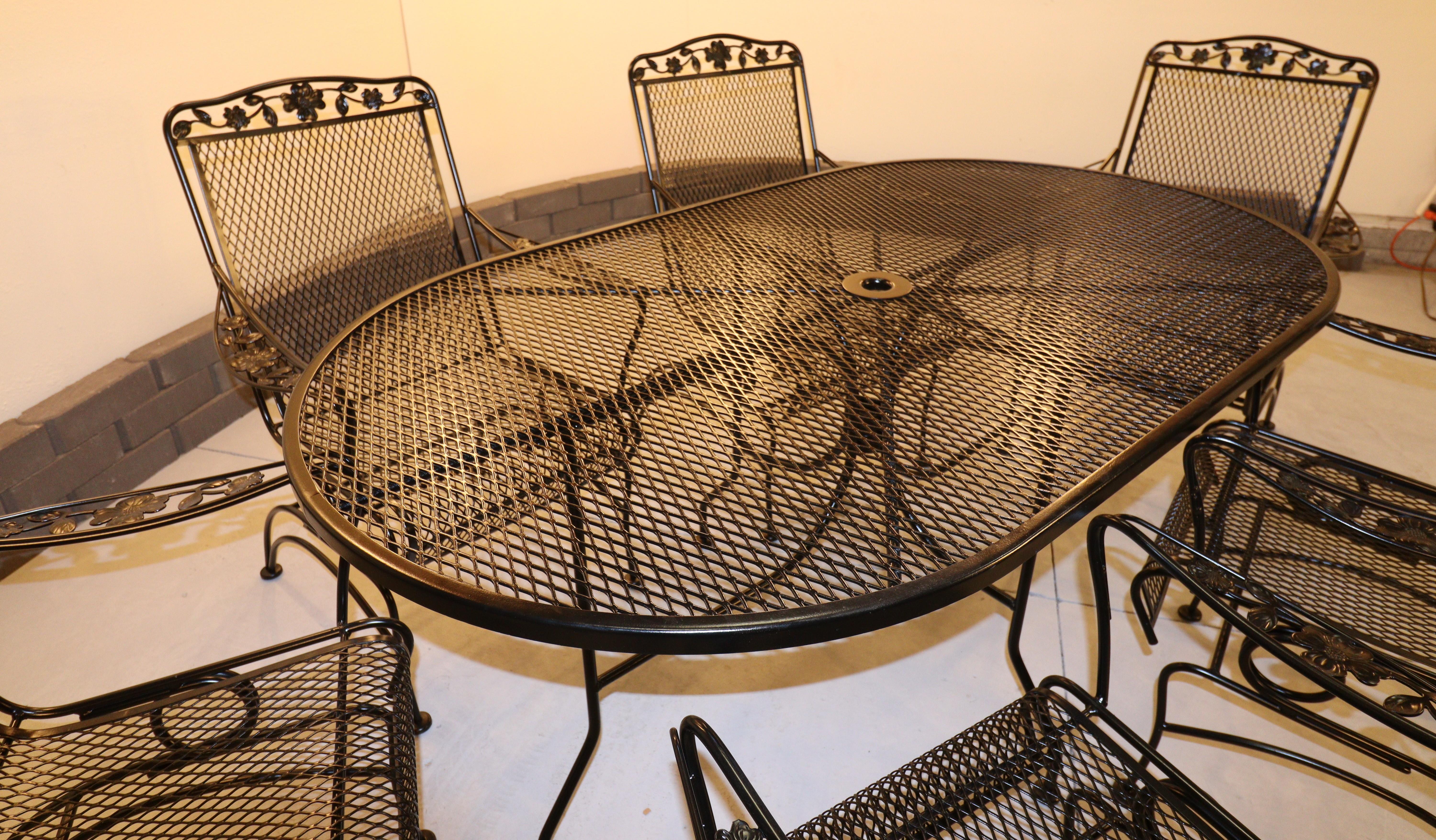 Ferro battuto Vintage Russel Woodard Primrose Wrought Iron Family patio in vendita