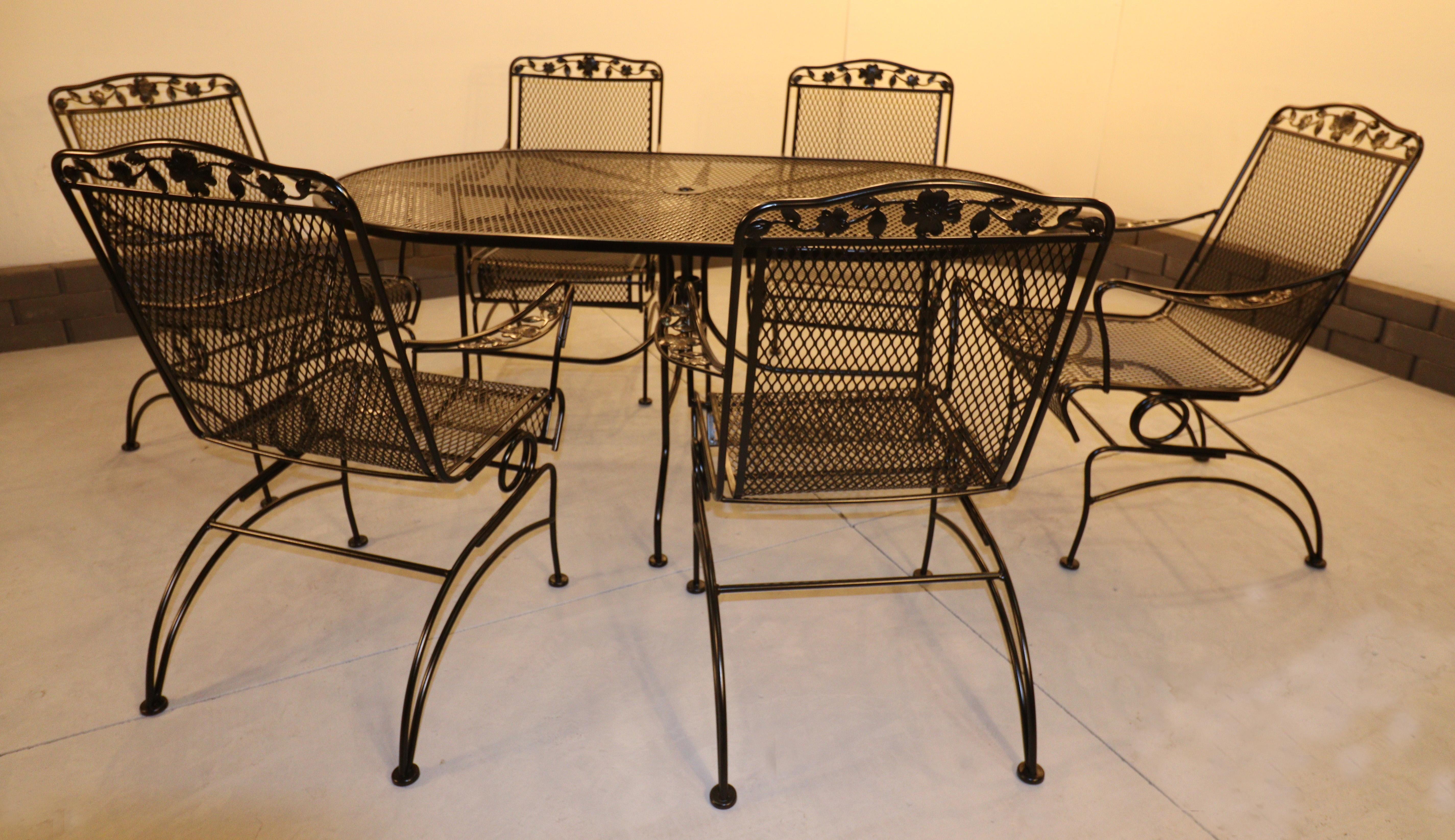 Vintage Russel Woodard Primrose Wrought Iron Family patio in vendita 1
