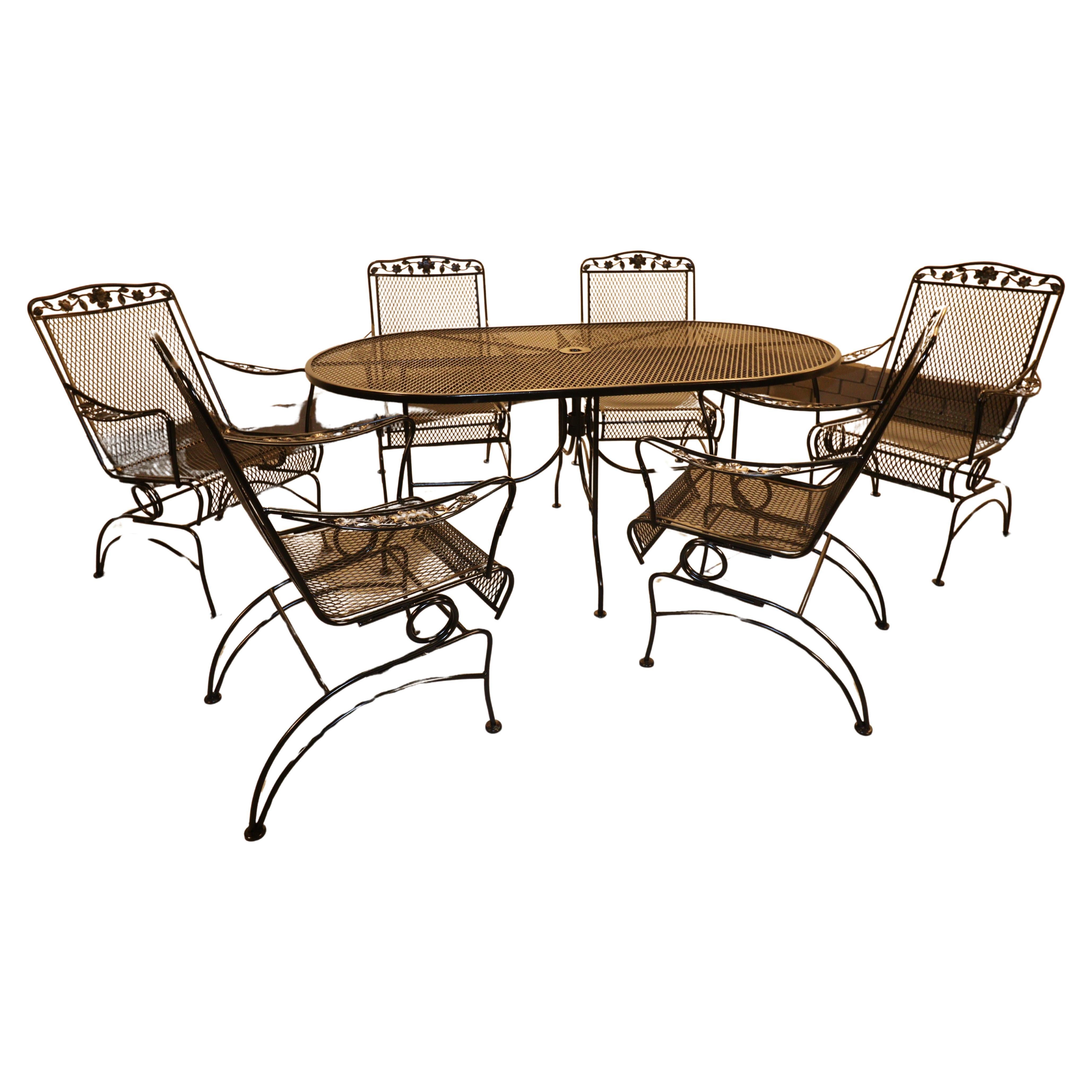 Russel Woodard Primrose Schmiedeeisen-Familien-Terrassen, Vintage im Angebot