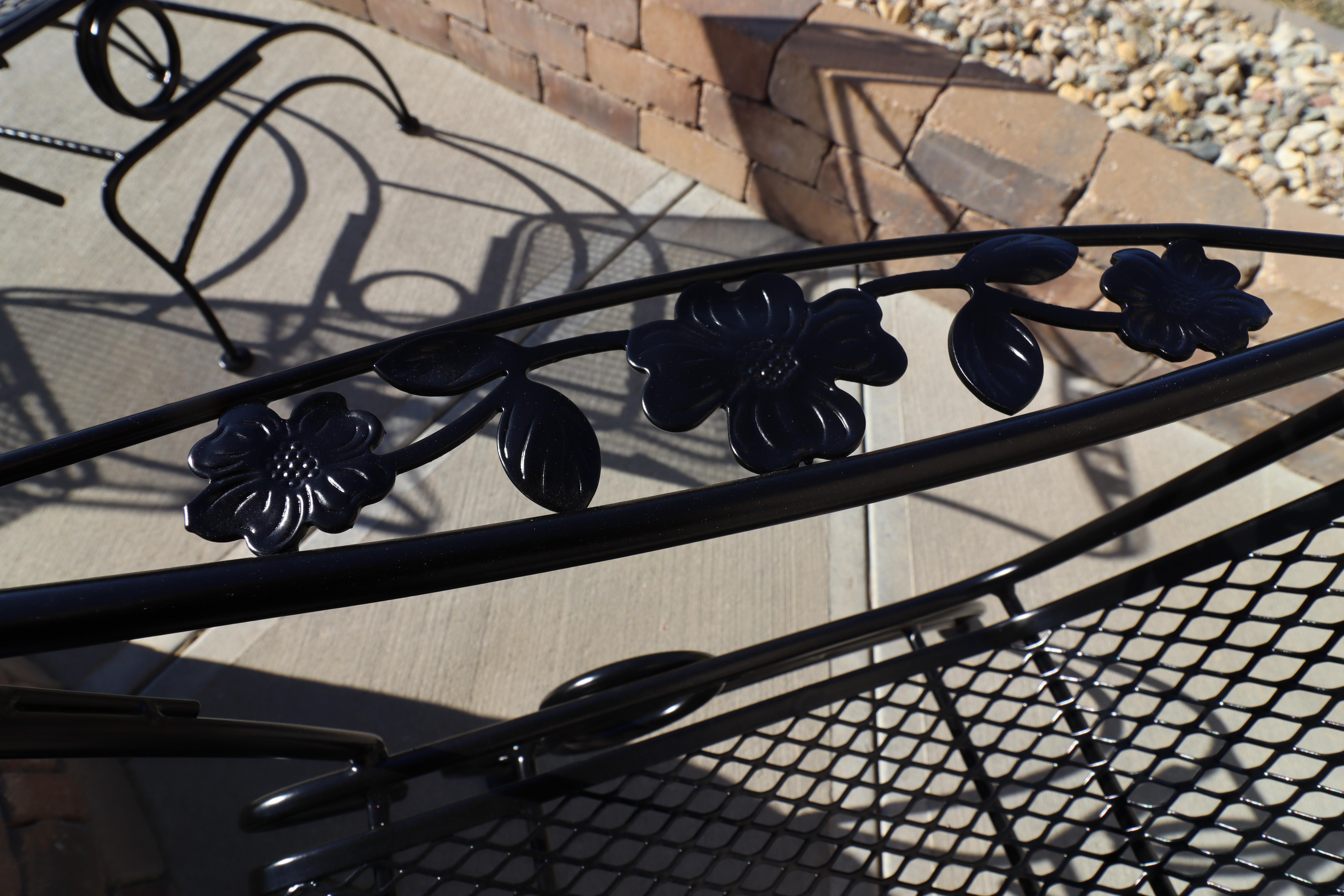 Vintage Russel Woodard Primrose Wrought Iron Family Relax Chairs For Sale 1