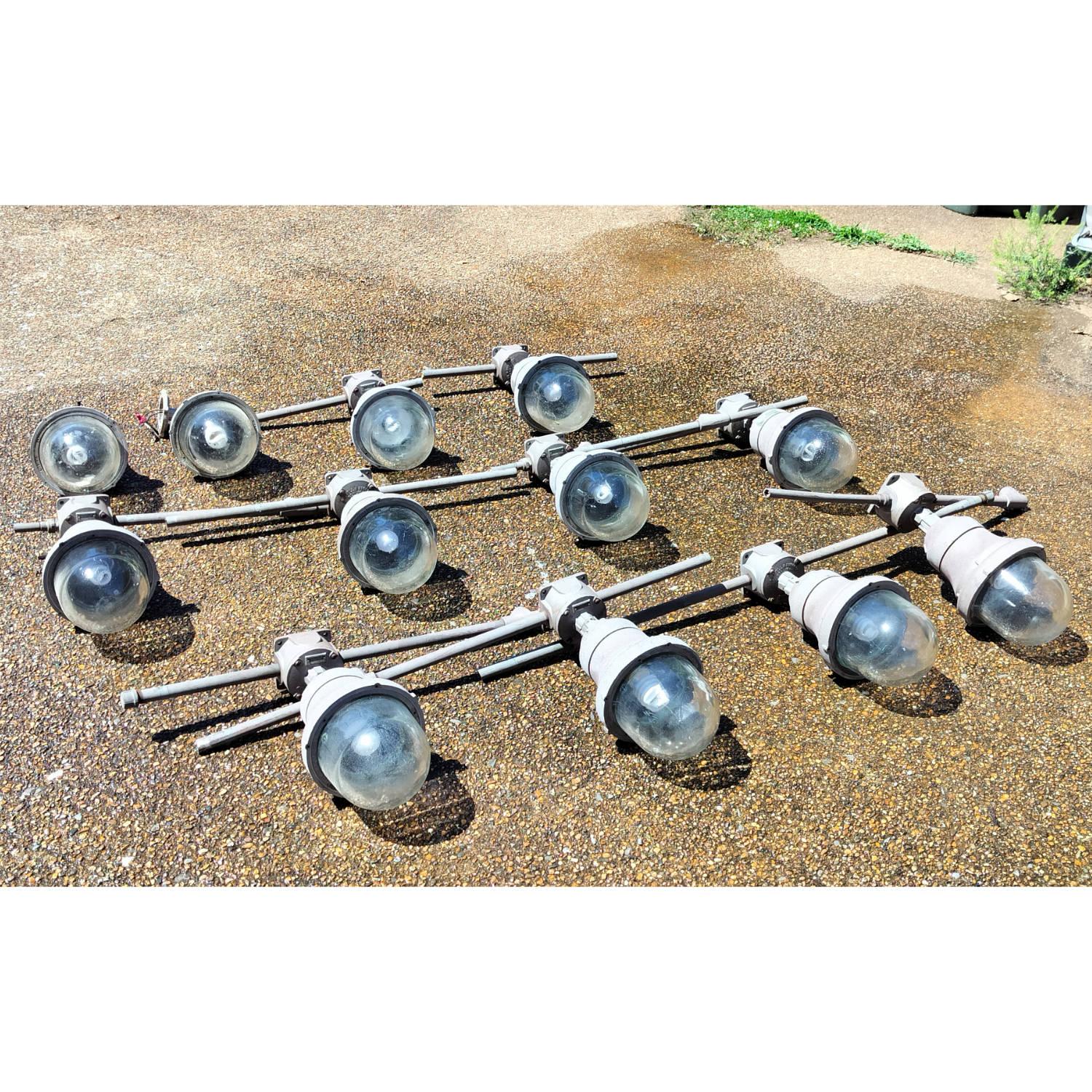 Price is per light. Twelve lights available. Choose quantity at check out or contact us for a custom order.

The thick glass dome shades are stamped 