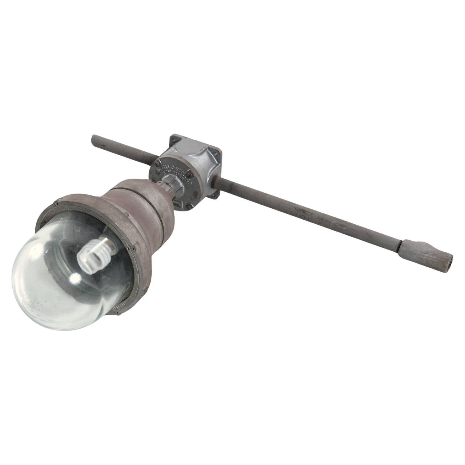 20th Century Vintage Russell & Stoll Cast Aluminum Industrial Warehouse Loft Factory Lights For Sale