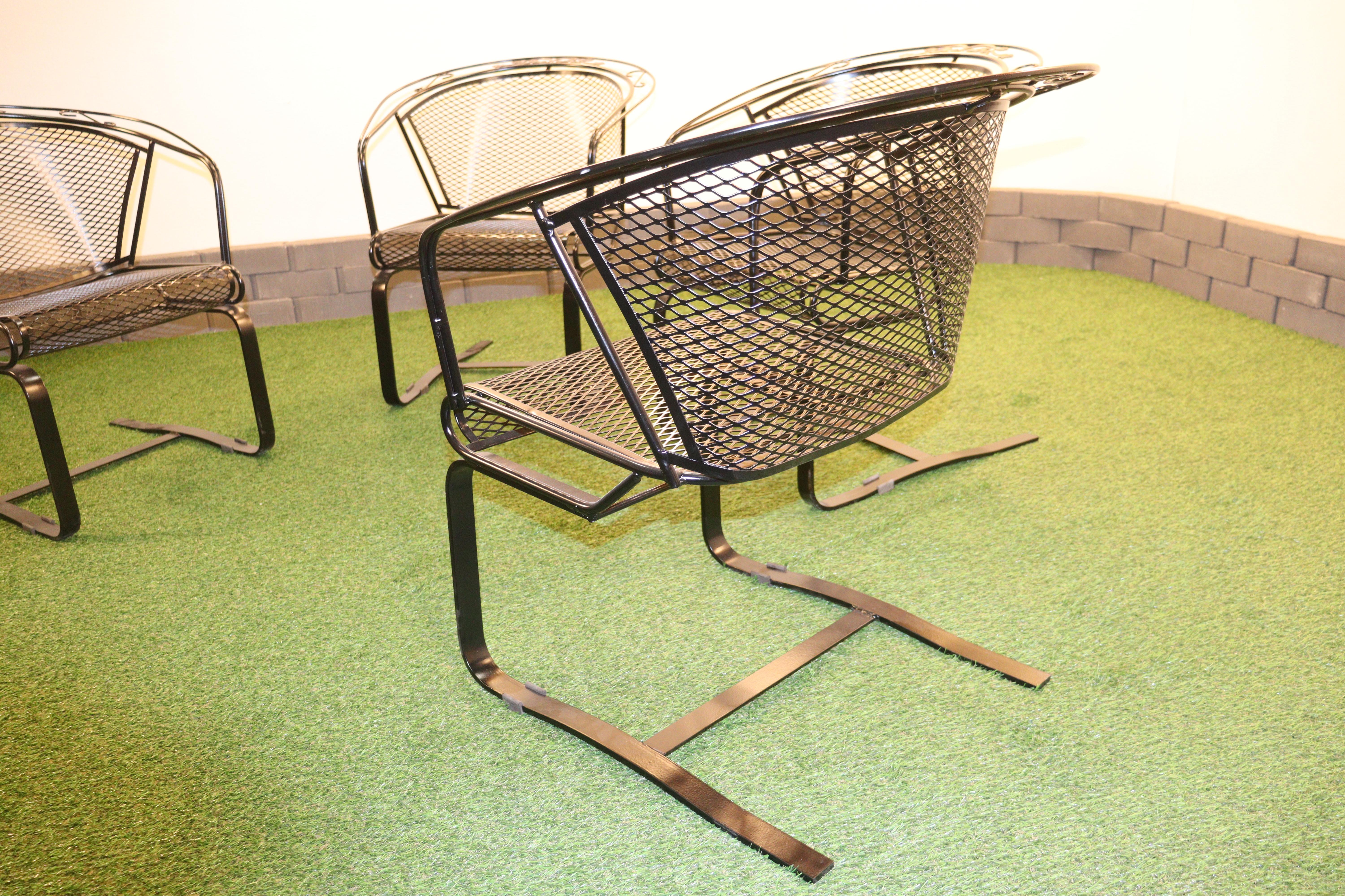 Vintage Russell Woodard Bellota y Hoja de Roble Balancín de Hierro Forjado con Mesa en venta 1