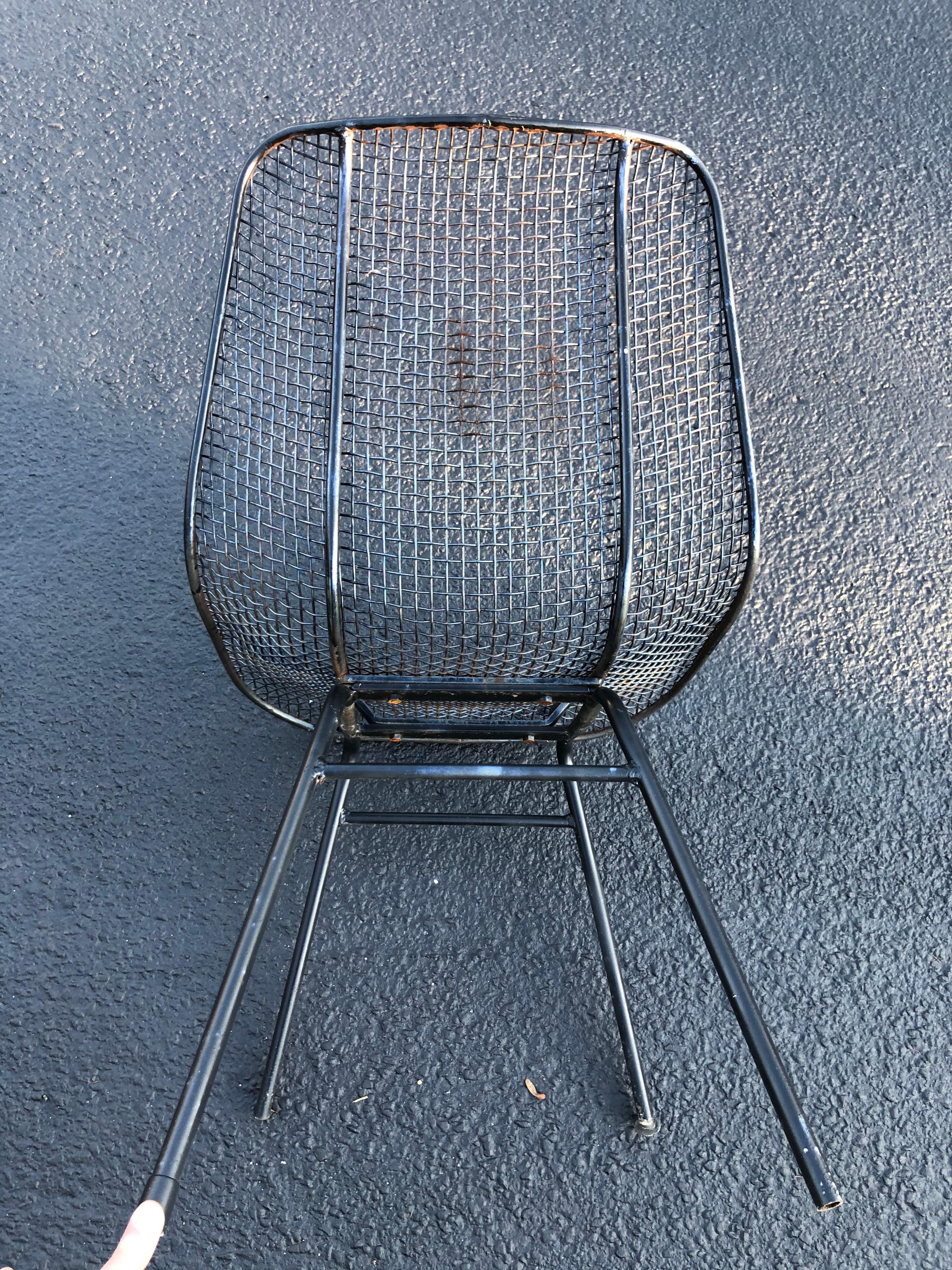 Vintage John Woodard Sculptura Metal Mesh Sculptura Chair 7
