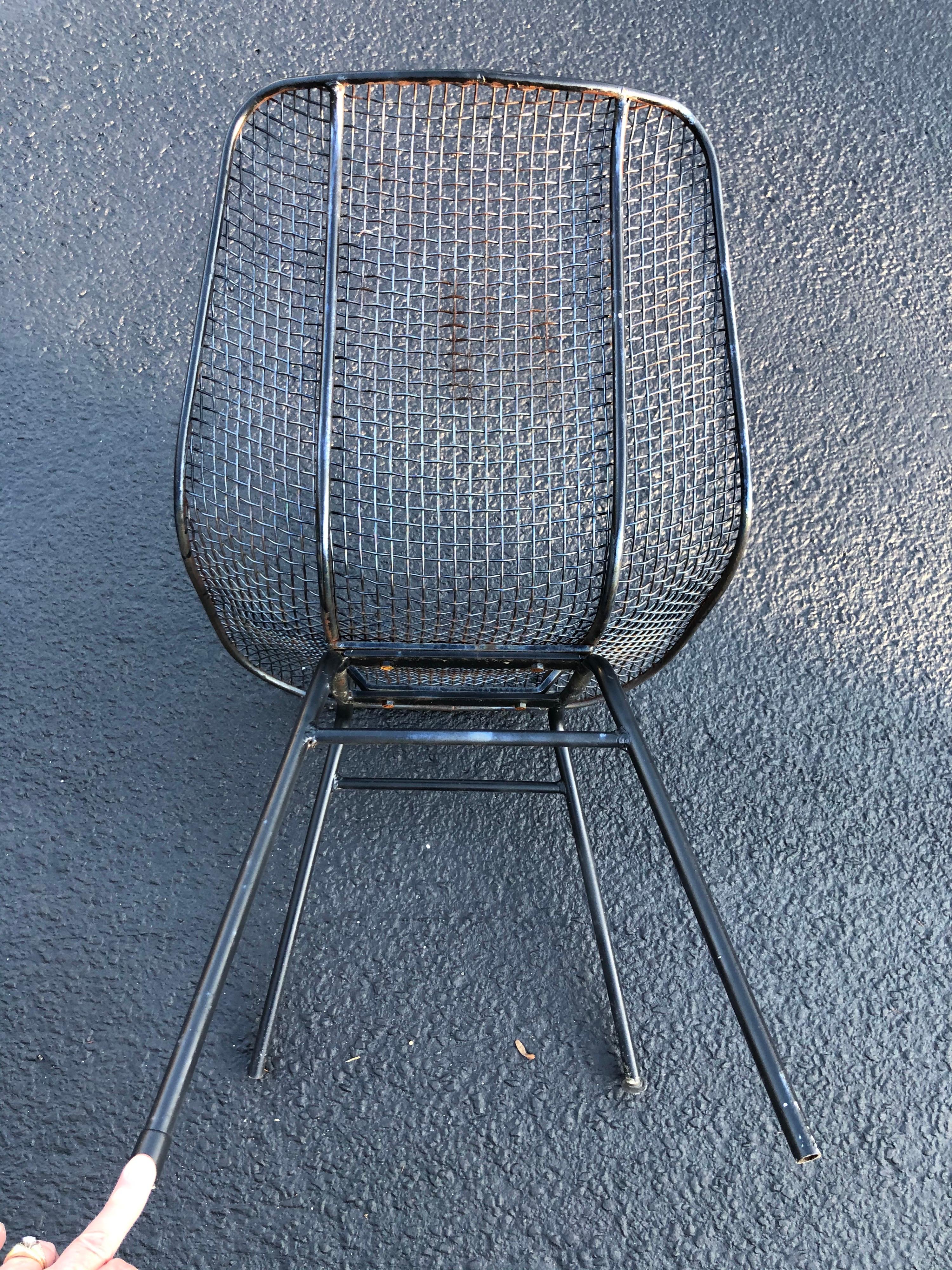 Vintage John Woodard Sculptura Metal Mesh Sculptura Chair 8