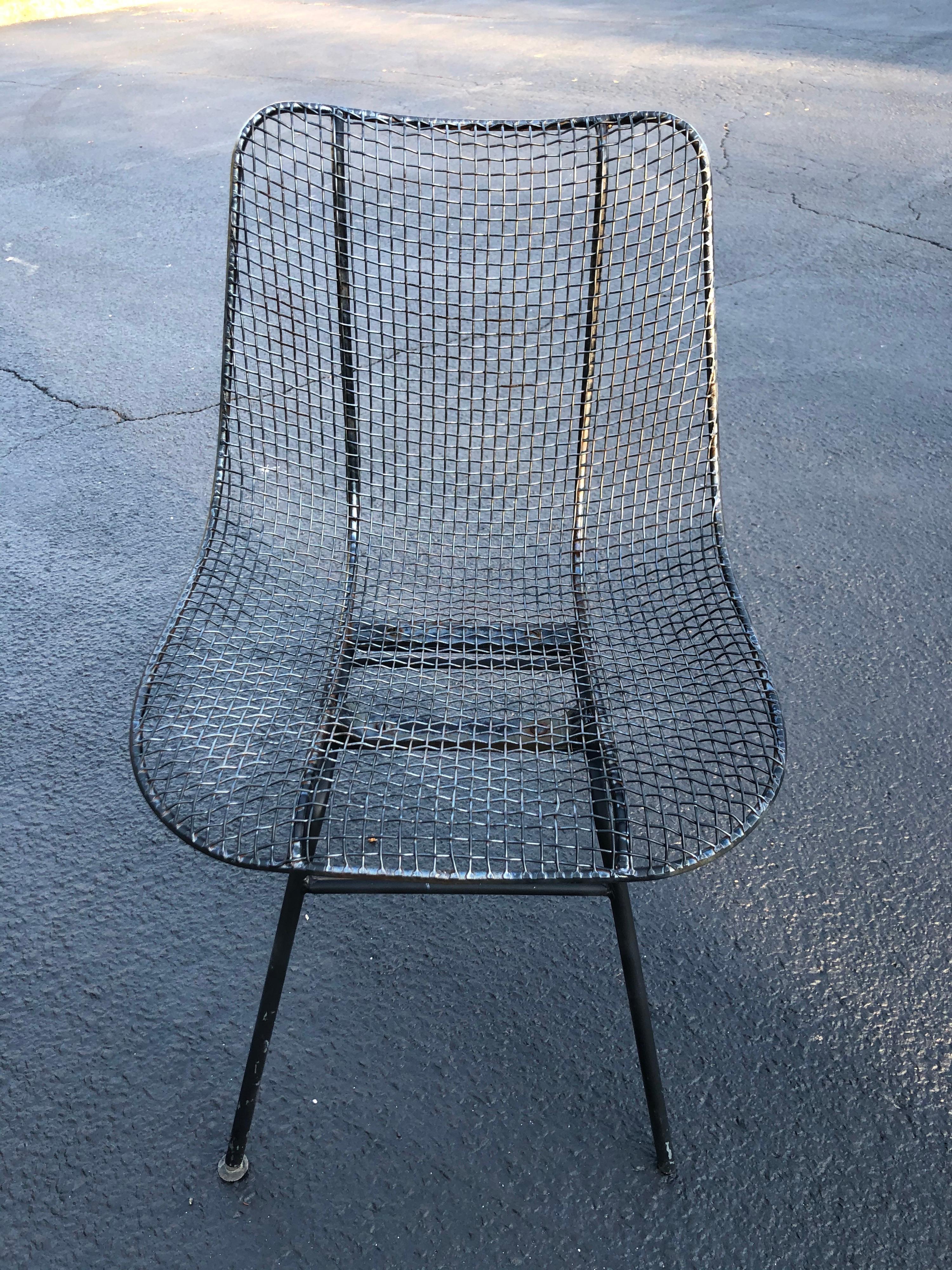 Mid-Century Modern Vintage John Woodard Sculptura Metal Mesh Sculptura Chair