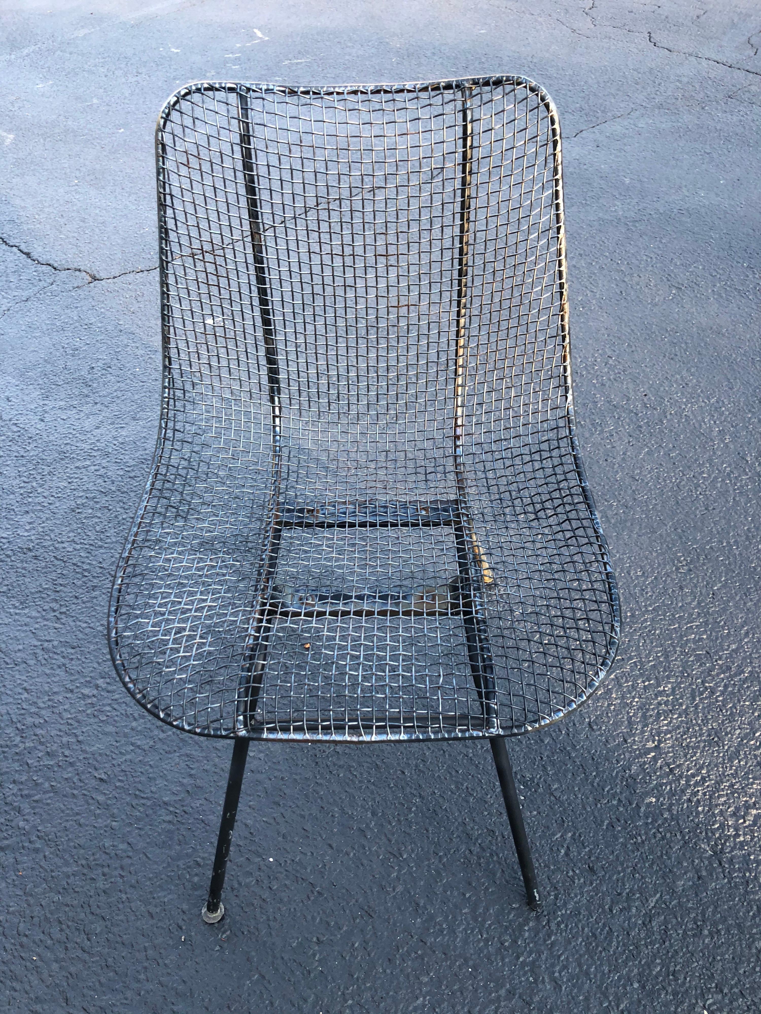 North American Vintage John Woodard Sculptura Metal Mesh Sculptura Chair
