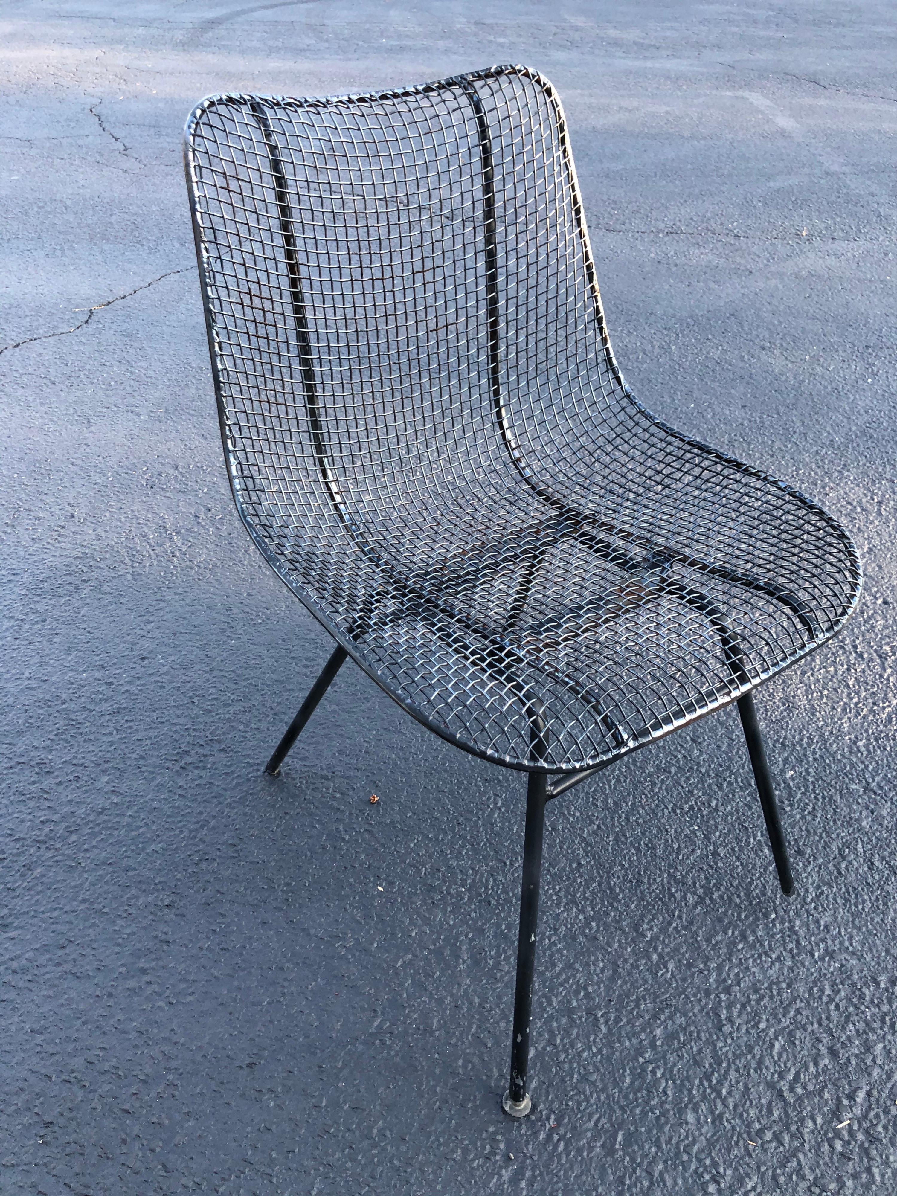 Vintage John Woodard Sculptura Metal Mesh Sculptura Chair In Good Condition In Redding, CT