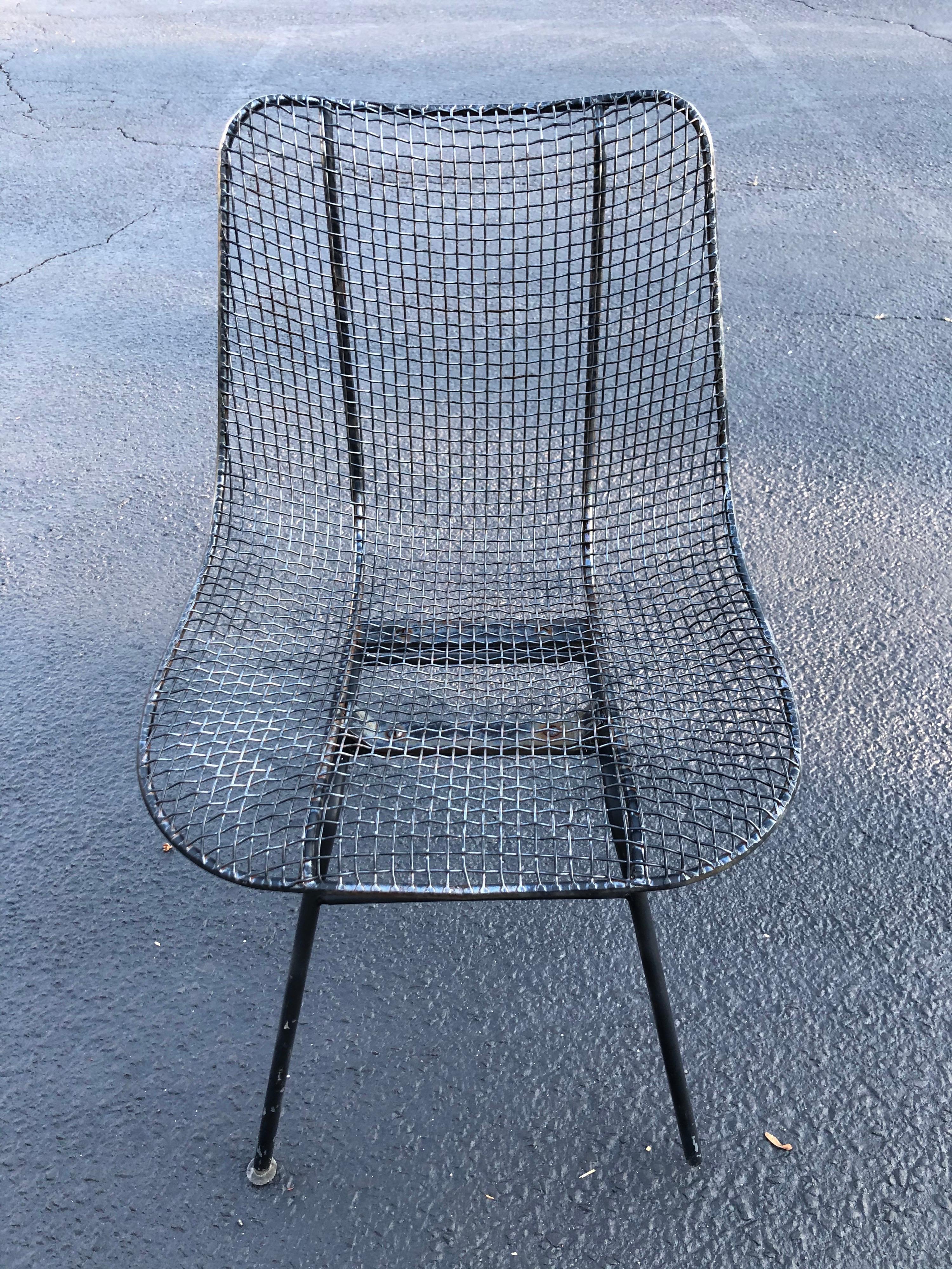 Iron Vintage John Woodard Sculptura Metal Mesh Sculptura Chair