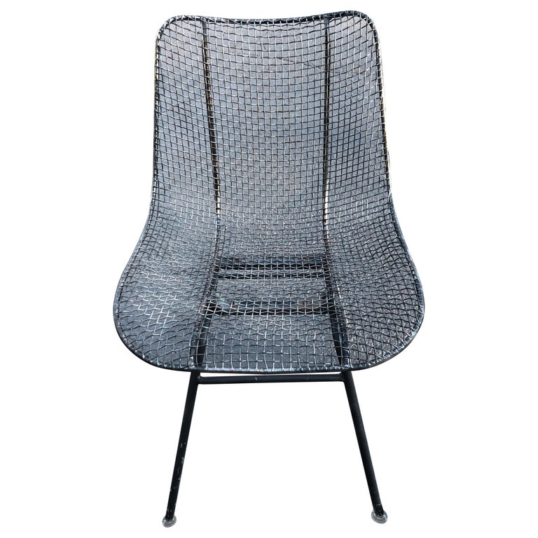 Vintage Russell Woodard Sculptura Metal Mesh Sculptura Chair For Sale