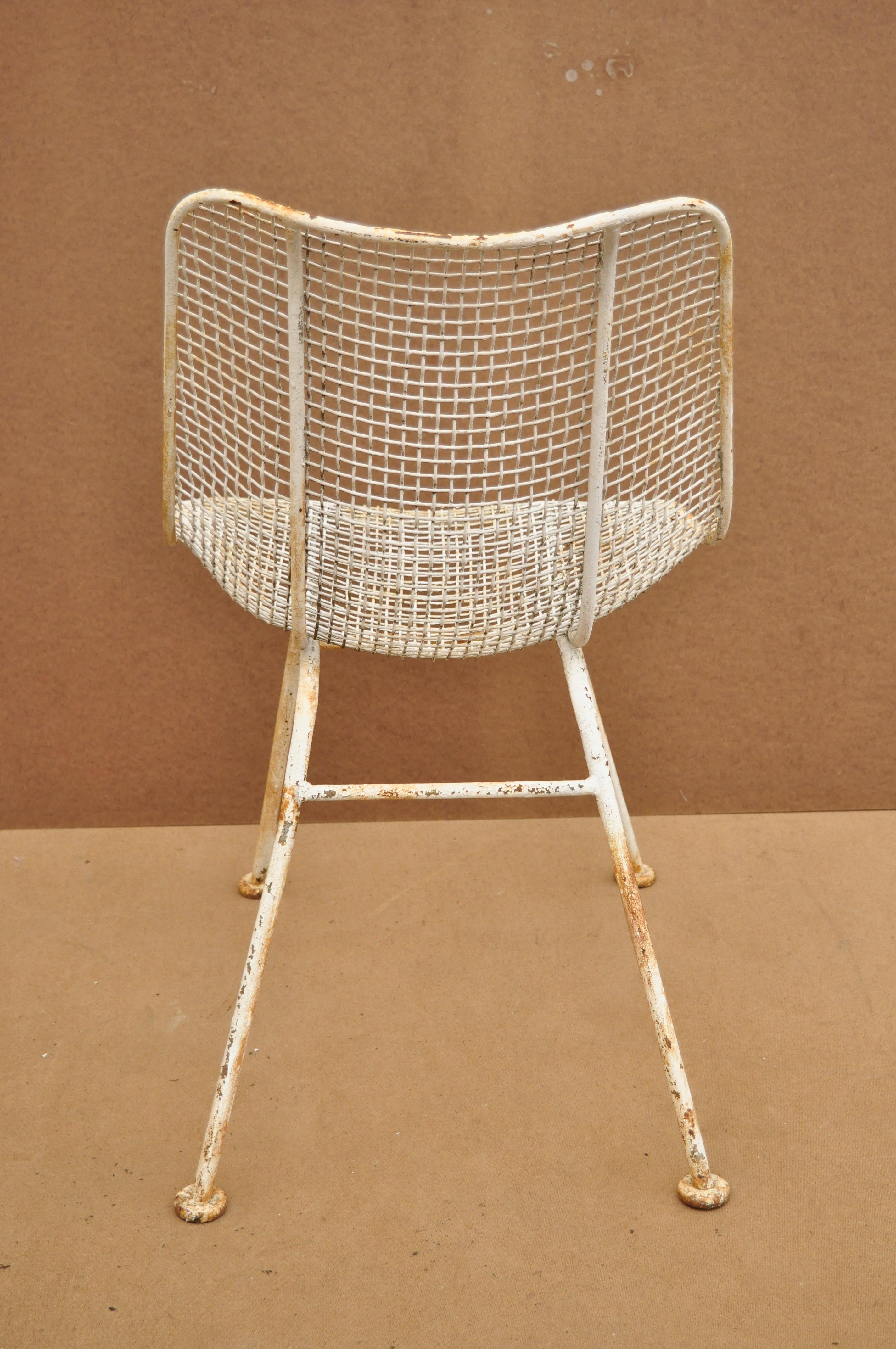 Vintage Russell Woodard Sculptura Metal Mesh Wrought Iron Dining Side Chair 1