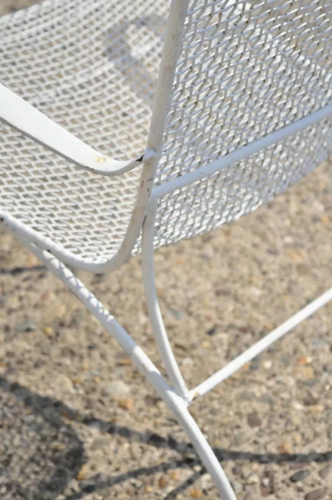 Vintage Russell Woodard Sculptura Mid Century Modern Iron Patio Dining Arm Chair in vendita 3