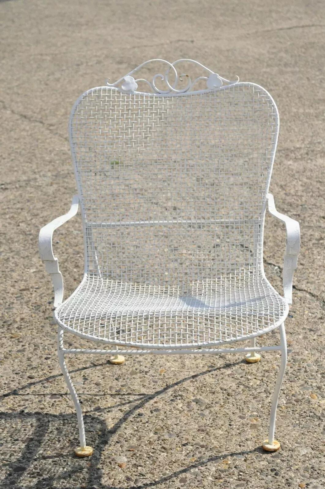 Vintage Russell Woodard Sculptura Mid Century Modern Iron Patio Dining Arm Chair in vendita 4