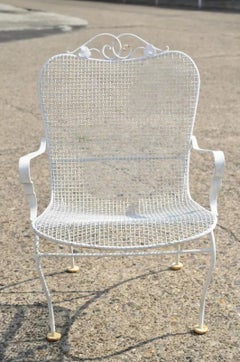 Vintage Russell Woodard Sculptura Mid Century Modern Iron Patio Esszimmerstuhl, Vintage