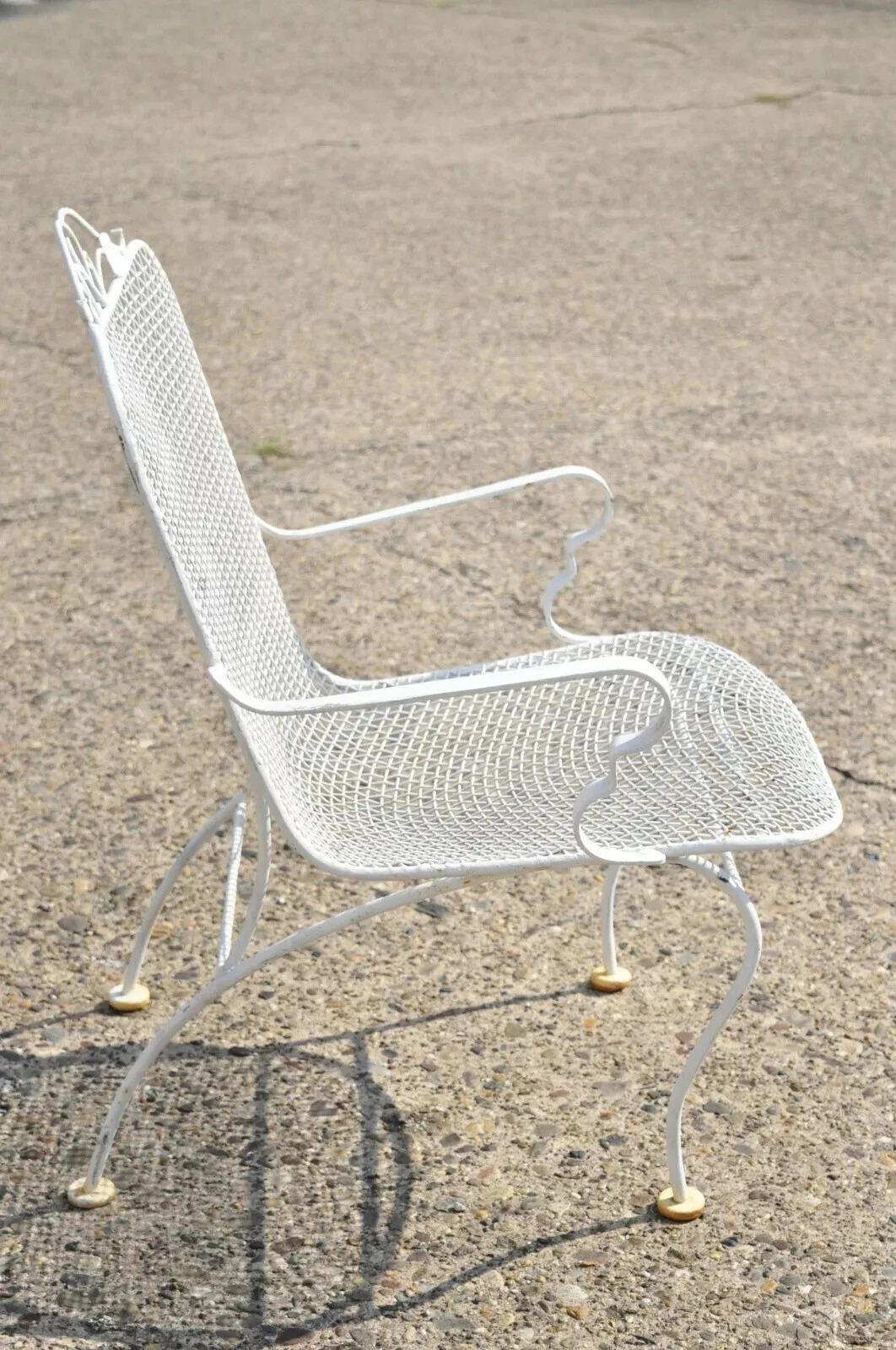 20ième siècle Fauteuil de salle à manger de patio Sculptura en fer moderne du milieu du siècle dernier de Russell Woodard en vente