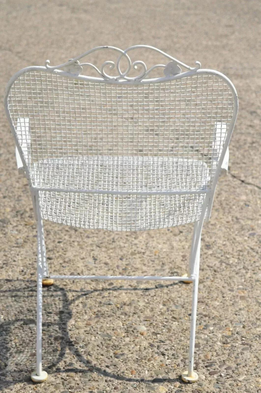 Vintage Russell Woodard Sculptura Mid Century Modern Iron Patio Dining Arm Chair in vendita 2