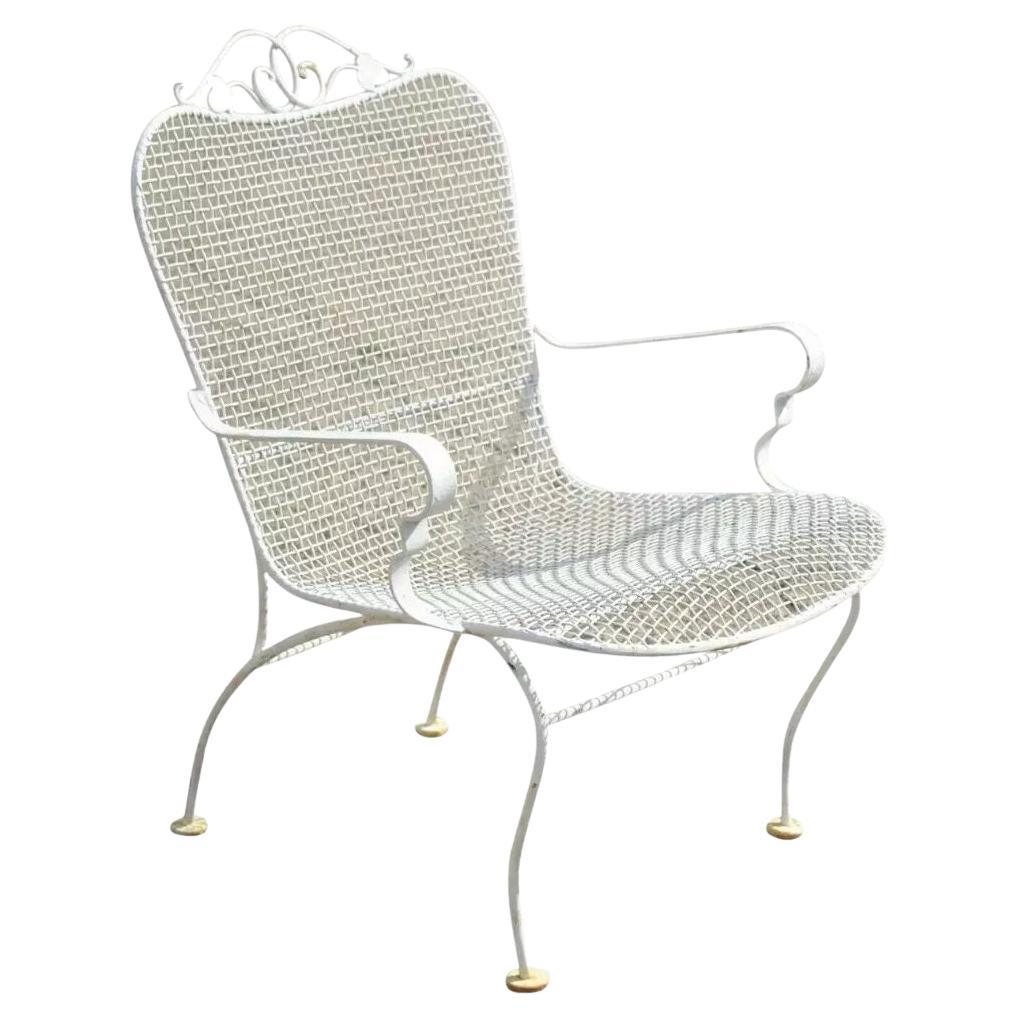 Vintage Russell Woodard Sculptura Mid Century Modern Iron Patio Dining Arm Chair