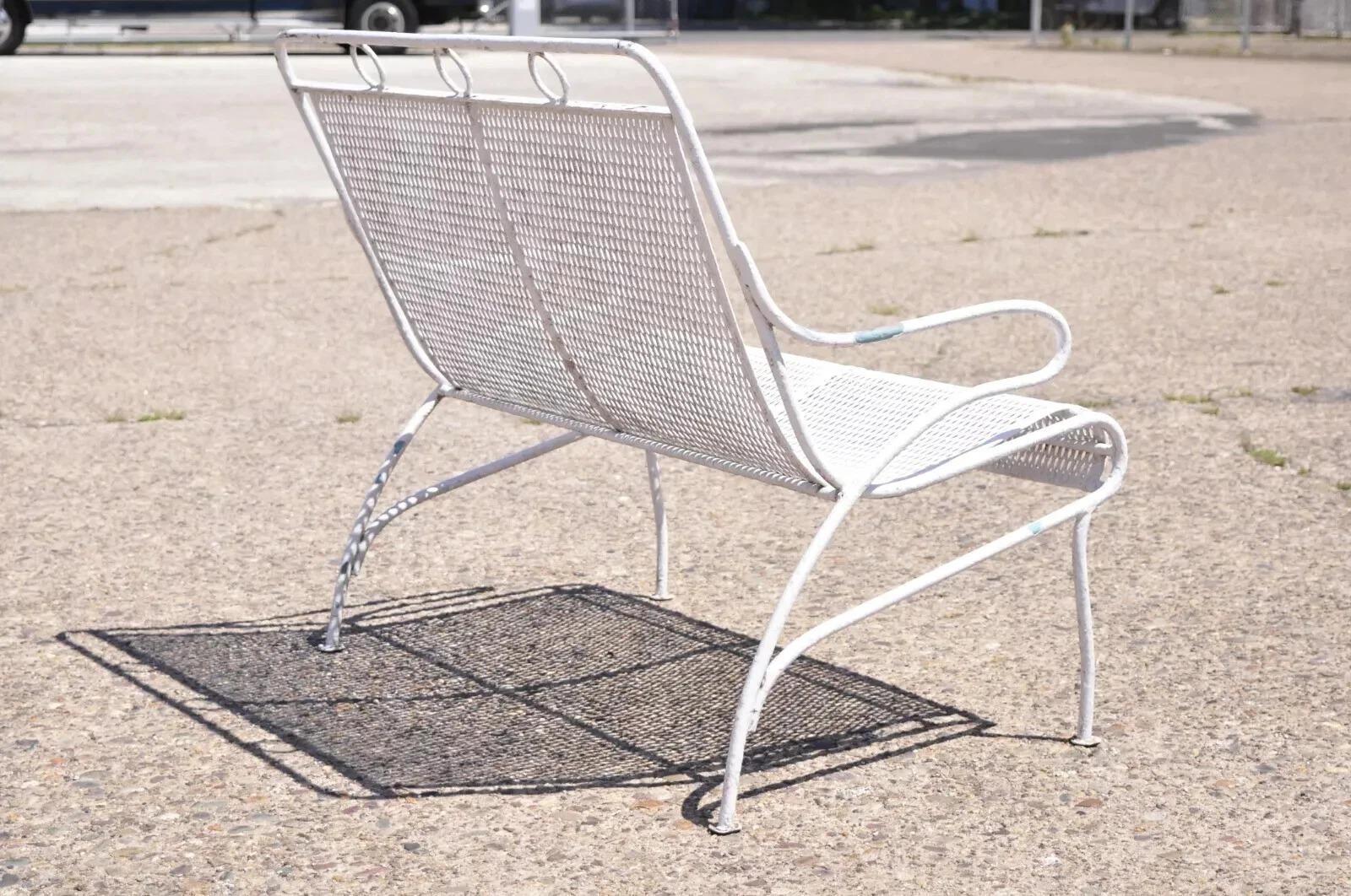 Panca da patio in ferro vintage Russell Woodard Sculptura Mid Century Modern in vendita 3
