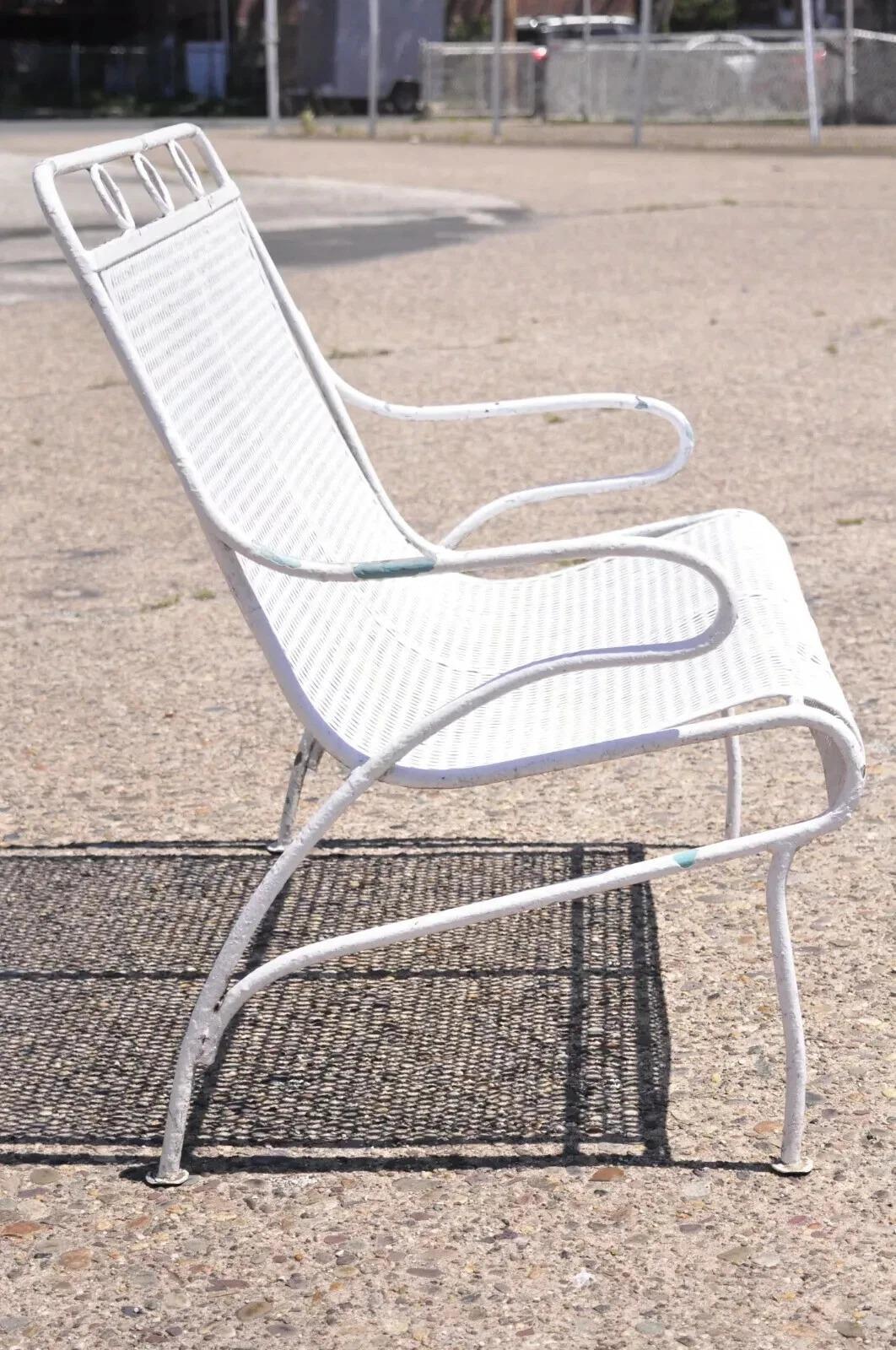 Sconosciuto Panca da patio in ferro vintage Russell Woodard Sculptura Mid Century Modern in vendita