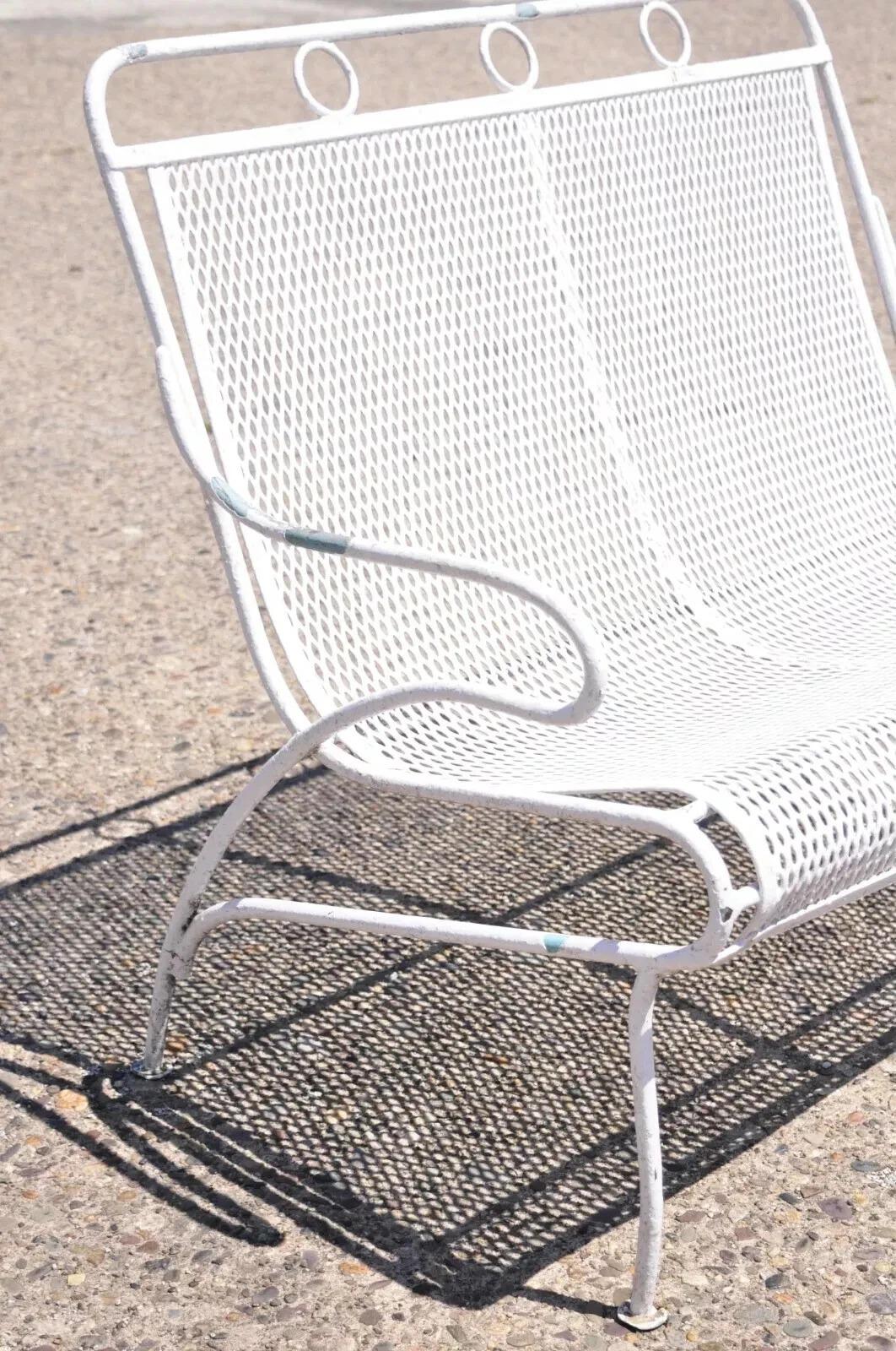 XX secolo Panca da patio in ferro vintage Russell Woodard Sculptura Mid Century Modern in vendita