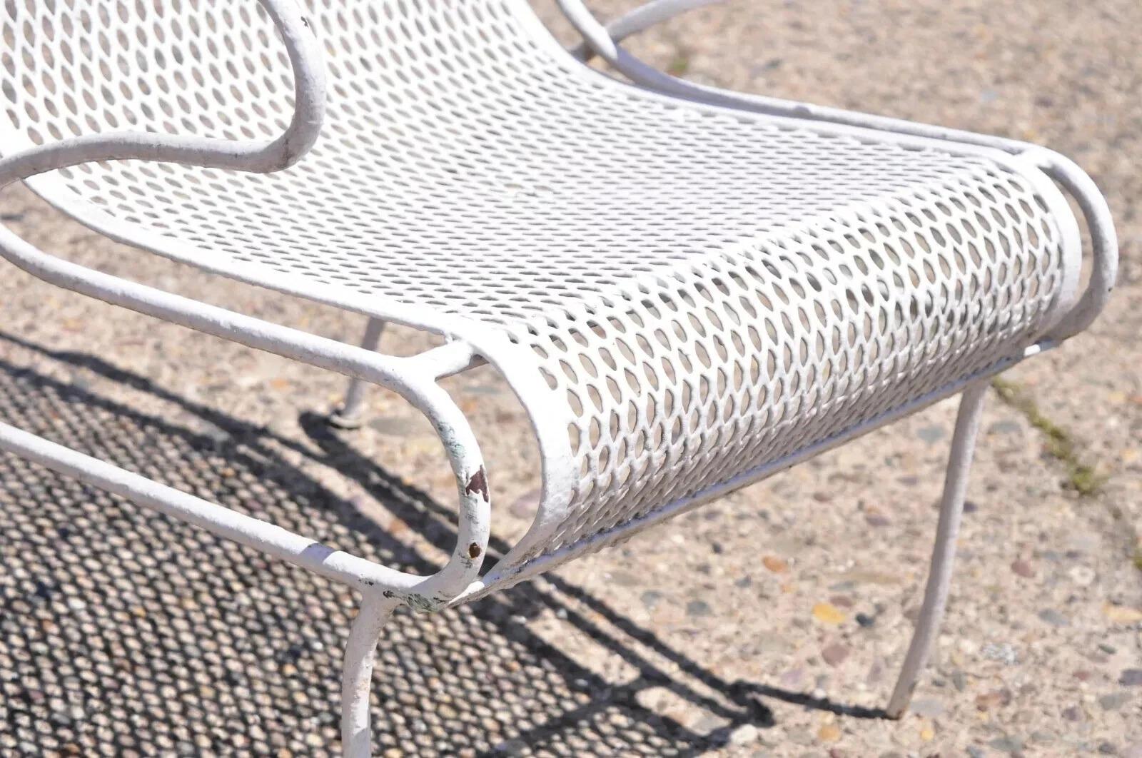 Vintage Russell Woodard Sculptura Mid Century Wrought Iron Patio Arm Chair For Sale 5