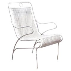 Fauteuil de patio vintage Russell Woodard Sculptura en fer forgé du milieu du siècle dernier