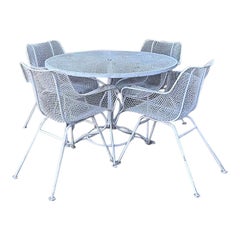 Vintage Russell Woodard “Sculptura” Wrought Iron Dining Set