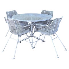 Vintage Russell Woodard “Sculptura” Wrought Iron Dining Set