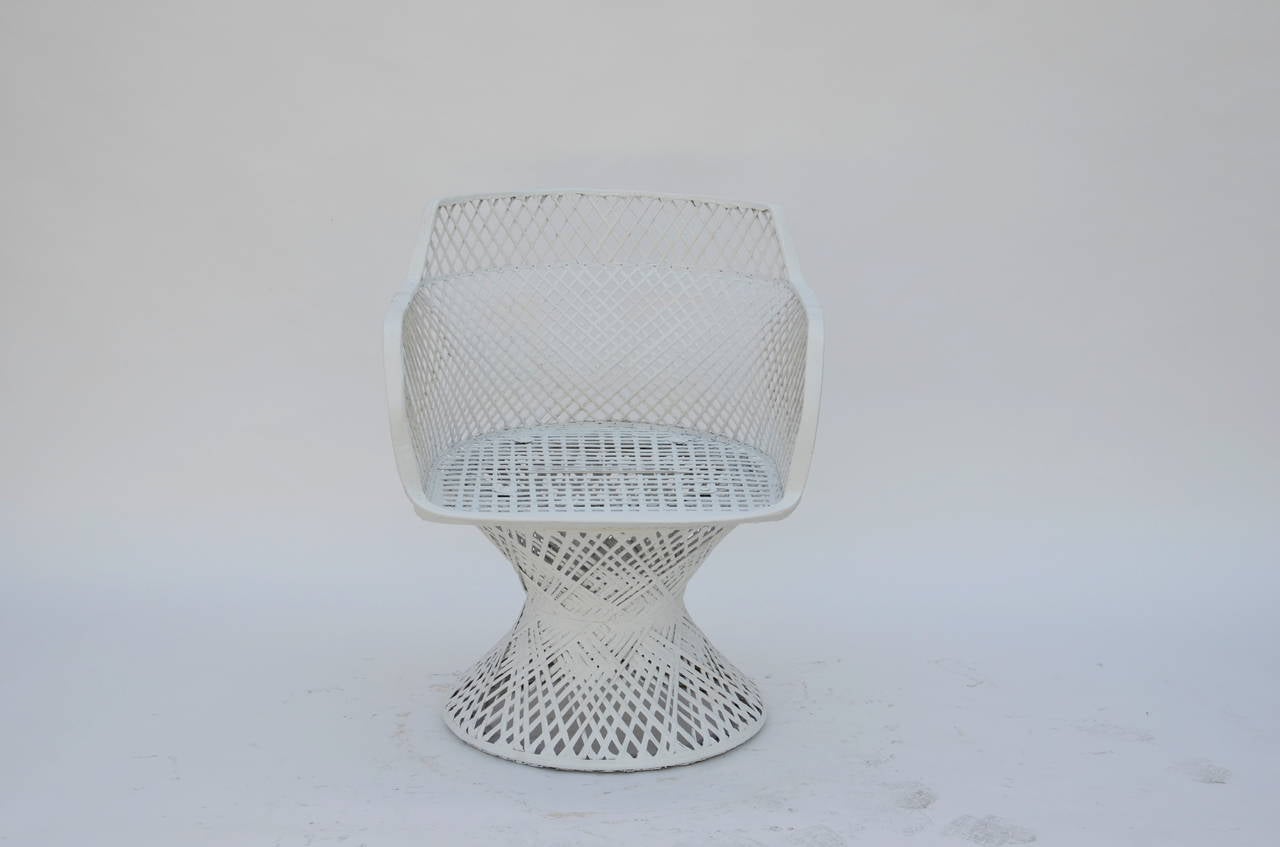 Vintage Spun Fiberglass Chair with Alpaca Seat Cover For Sale 1