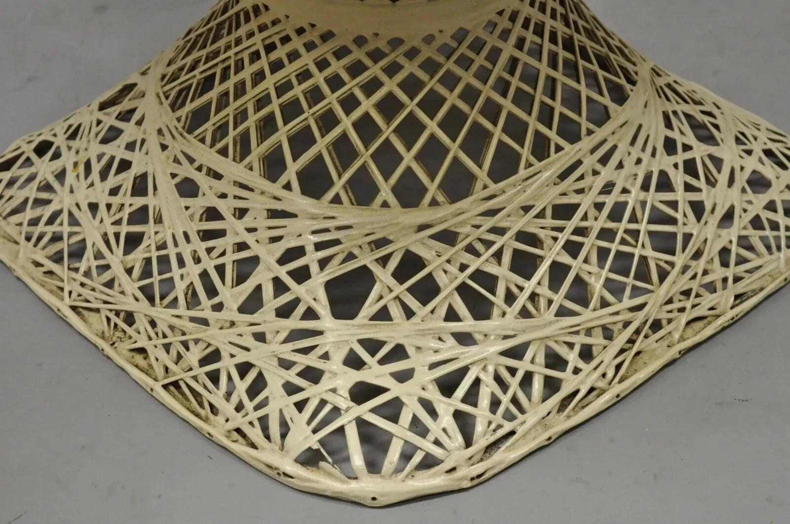 Vintage Russell Woodard Woven Spun Fiberglass MCM Swivel Seat Dining Arm Chair For Sale 2
