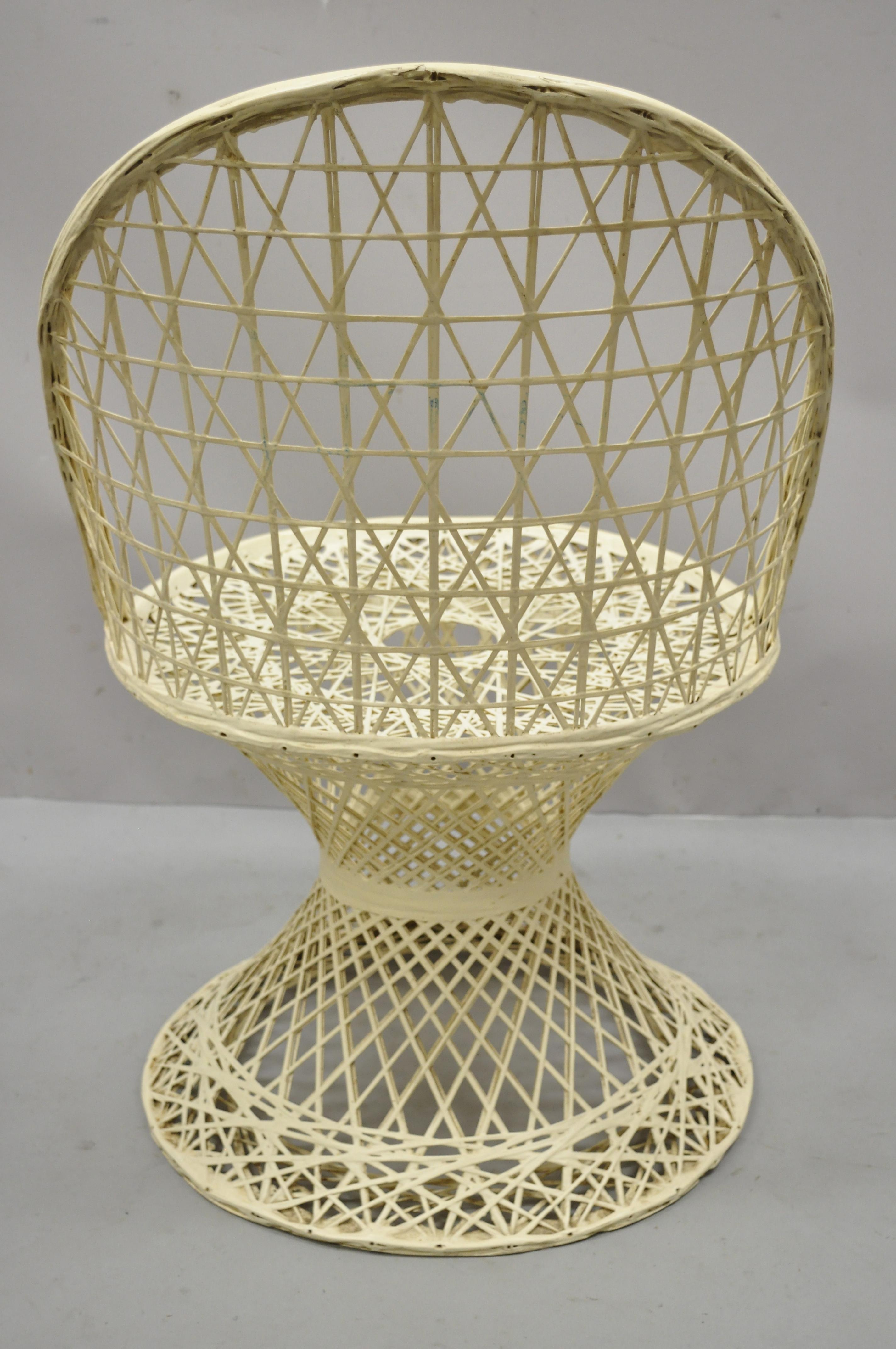 Vintage Russell Woodard Woven Spun Fiberglass Mid Century Dining Side Chair 2