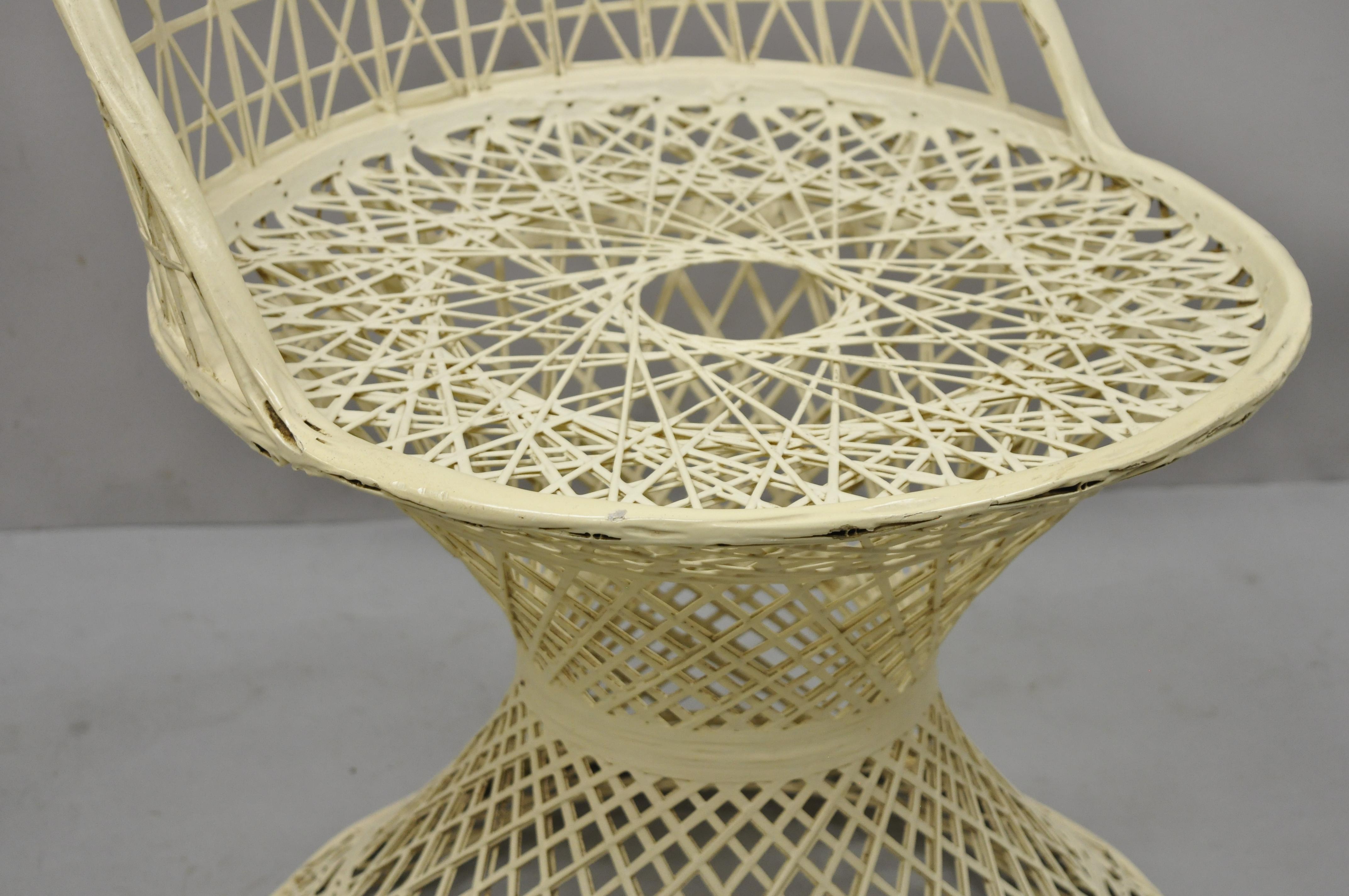 Vintage Russell Woodard Woven Spun Fiberglass Mid Century Dining Side Chair 1