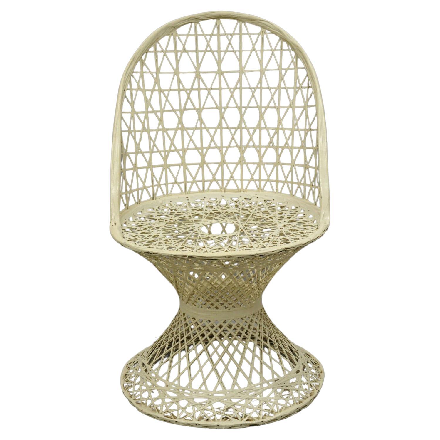 Russell Woodard Vintage-Esszimmer-Beistellstuhl aus gewebtem, gesponnenem Fiberglas, Mid-Century