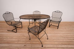 Vintage Russell Woodard Wrought Iron Sculptura Patio Set