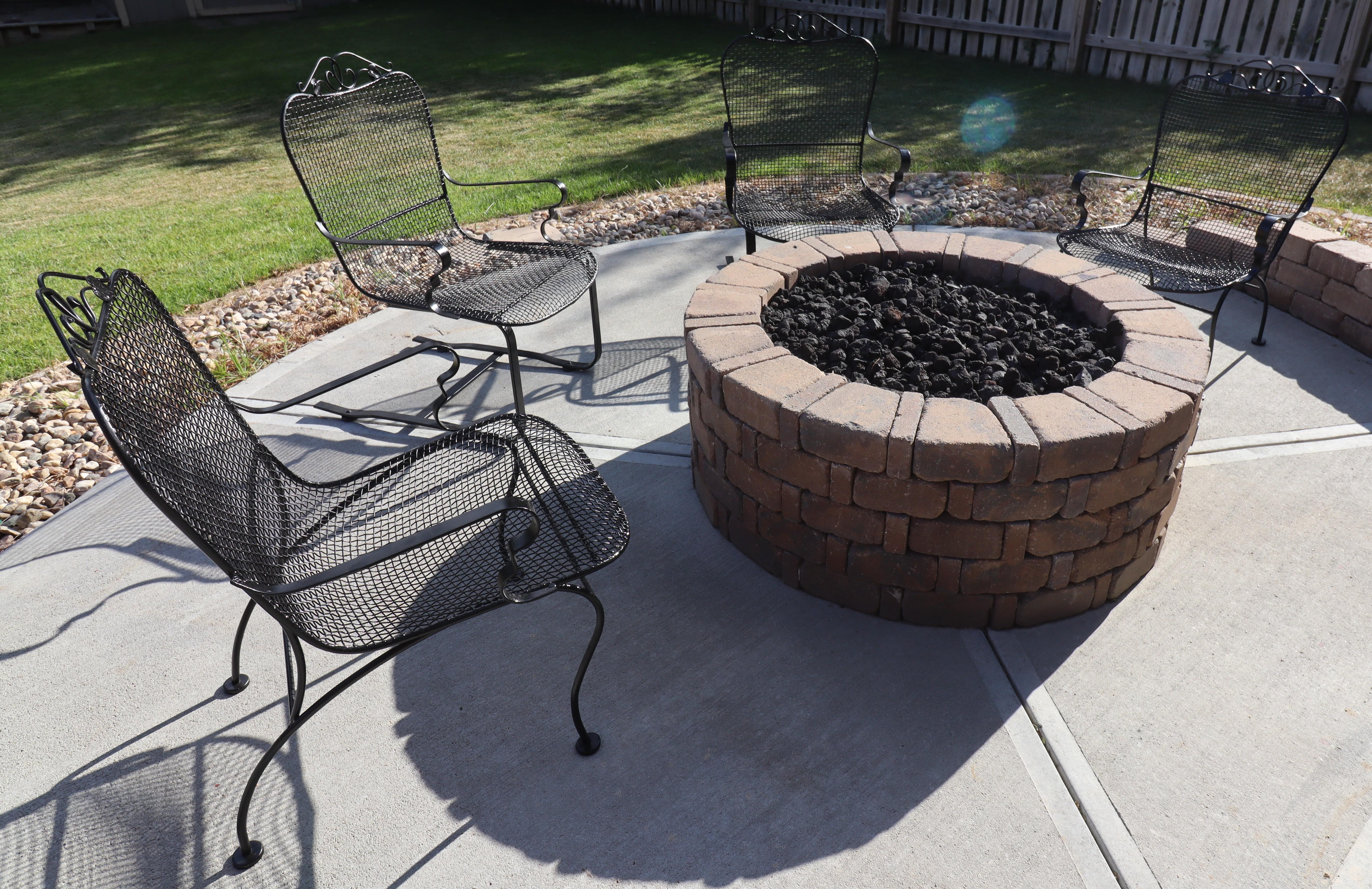 XX secolo Set da patio Sculptura in ferro battuto Russell Woodard Vintage in vendita