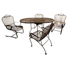 Set da patio Sculptura in ferro battuto Russell Woodard Vintage