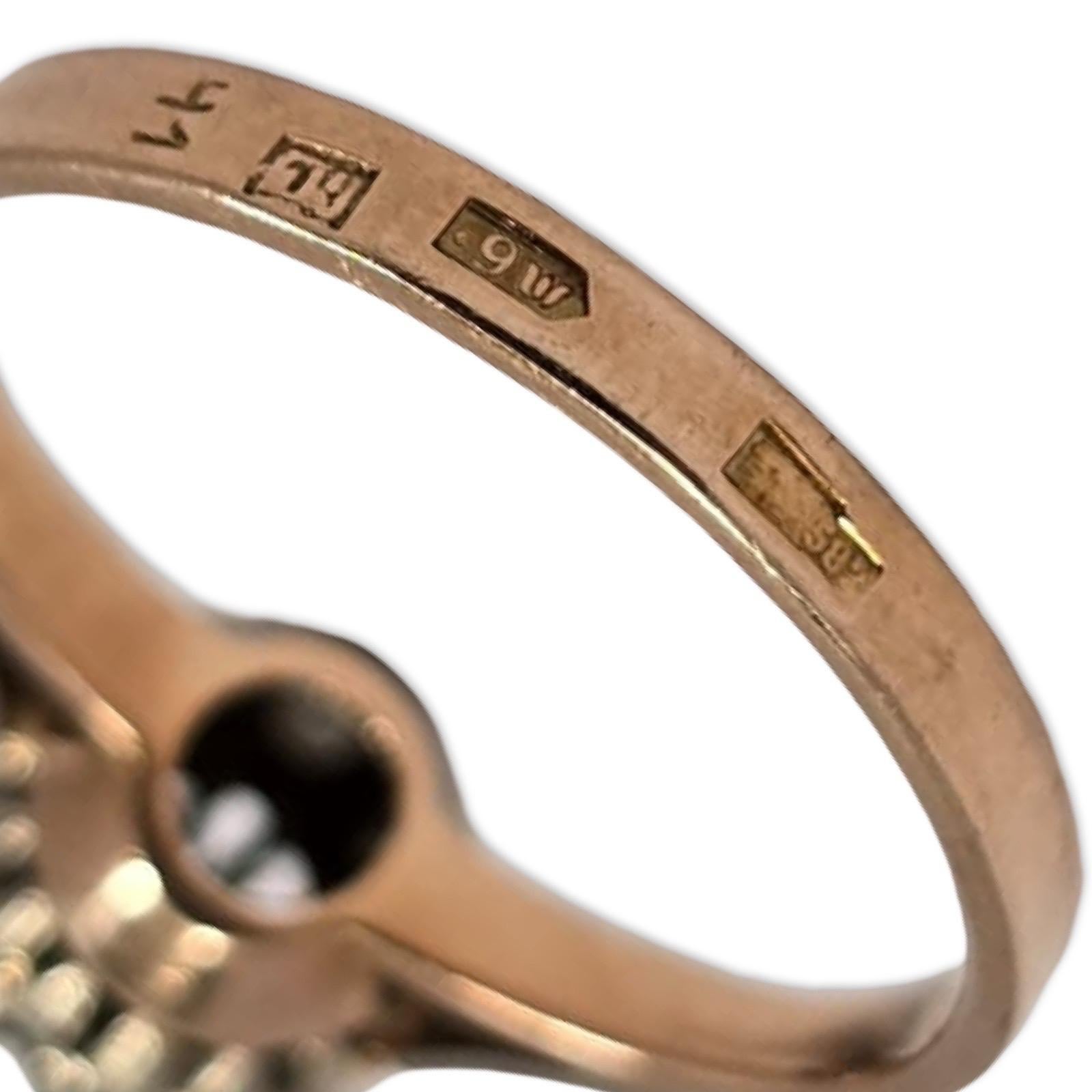 Vintage By 14K Rose & Weißgold Altschliff Diamant Cluster Ring 0,30ctw im Angebot 1