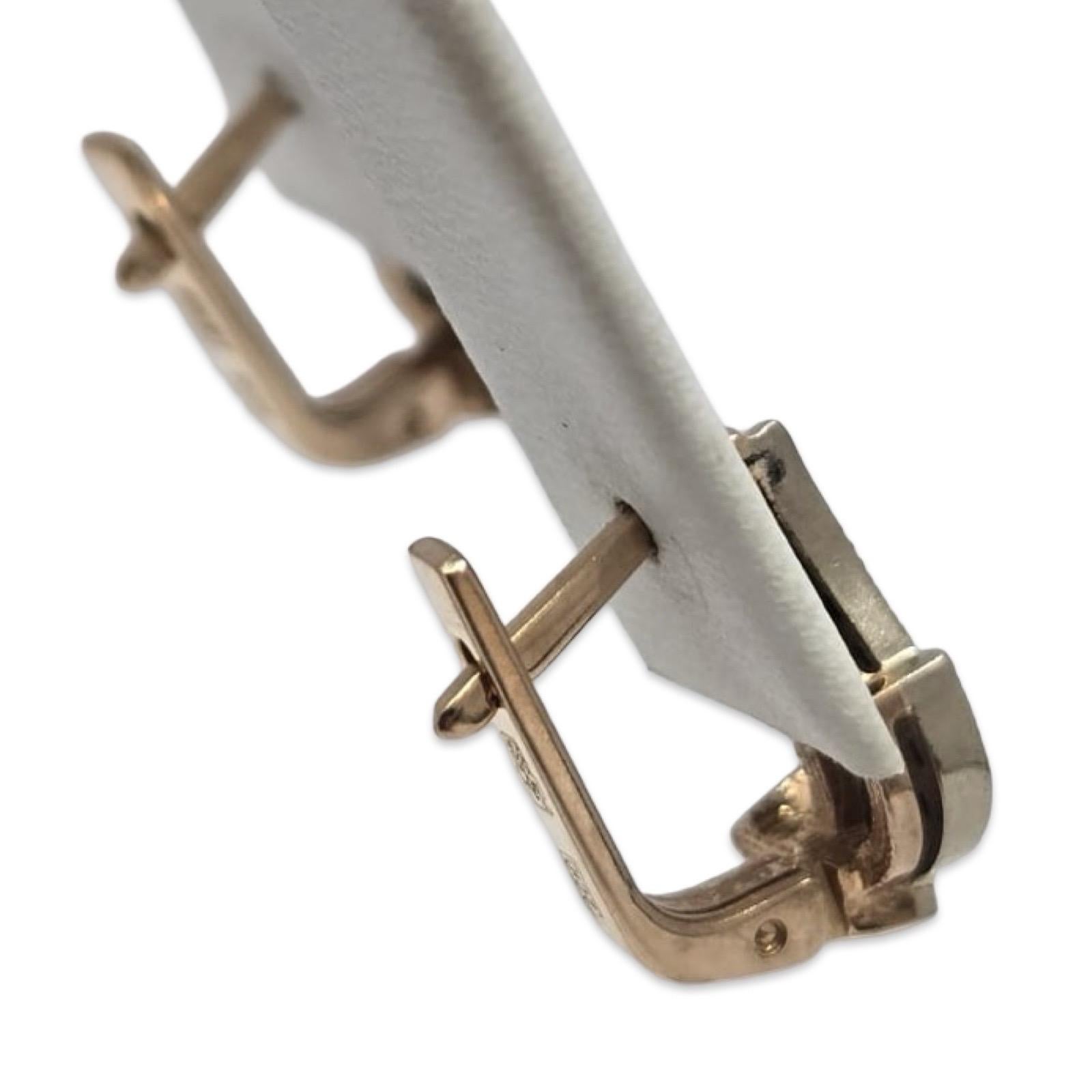 De las mujeres Pendientes rusos vintage de diamantes en dos tonos de 14K 0,42ctw - Motivo Llama Deco en venta