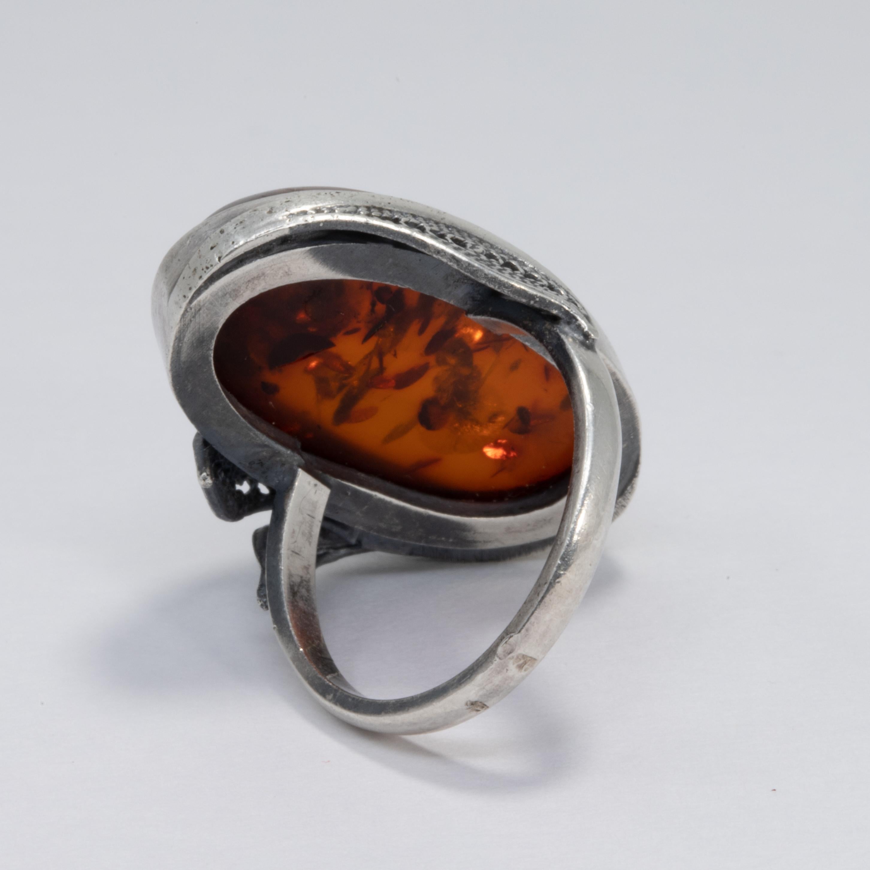 Vintage ring with Baltic Amber