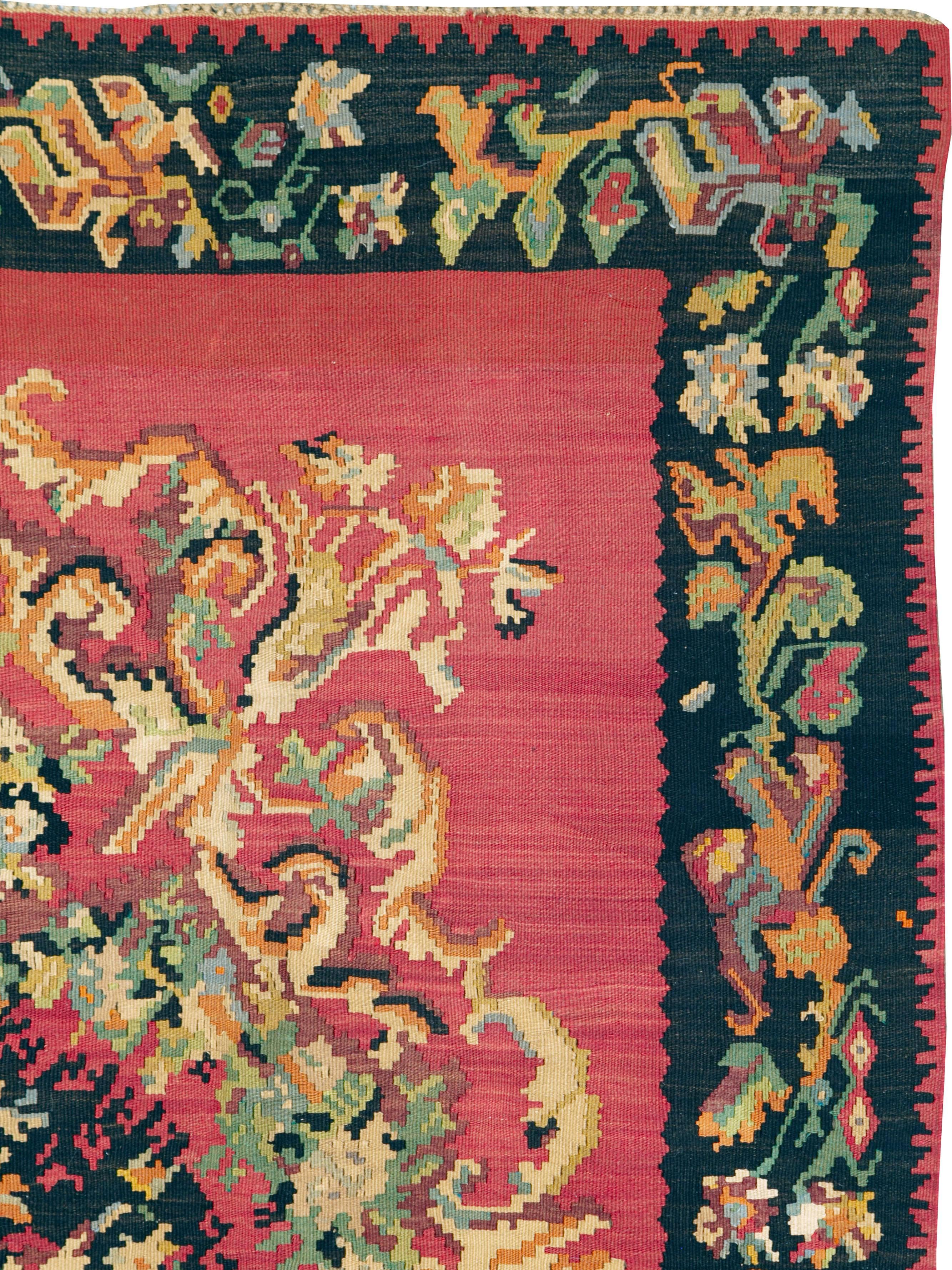 vintage flatweave bessarabian rug