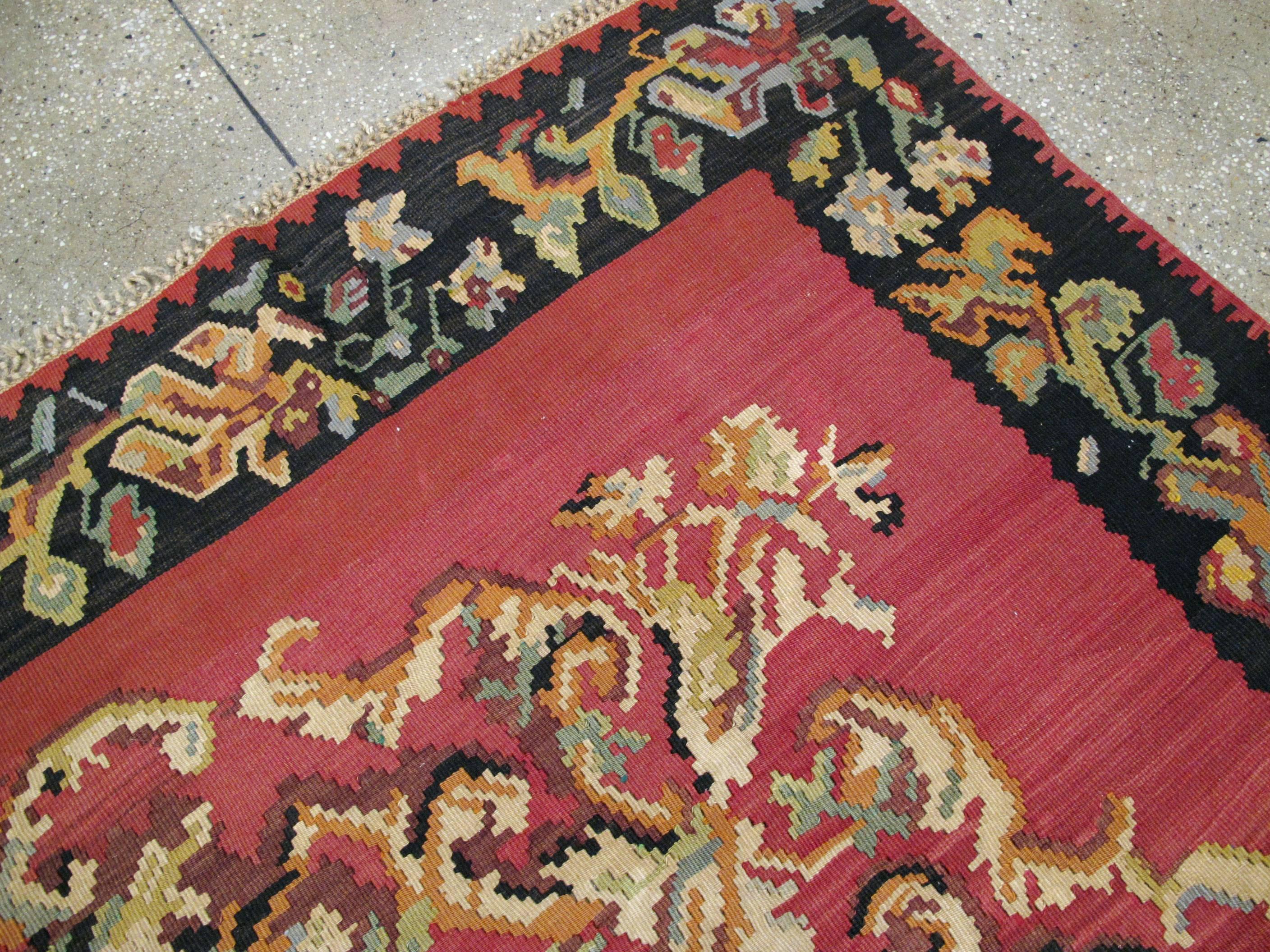 20th Century Vintage Russian Bessarabian Flat-Weave For Sale