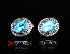 Vintage Ohrringe Topas massive 583 / 14K Roségold / 5.1 gr Vintage