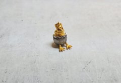 Vintage Russian Gilt Silver Chick Pendant