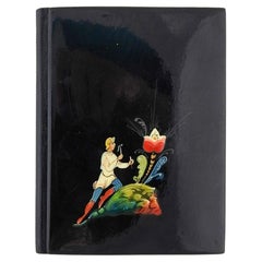 Retro Russian Hand Painted Lacquer Pocket Calendar & Notebook
