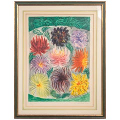 Vintage Russian Lithograph of Flowers