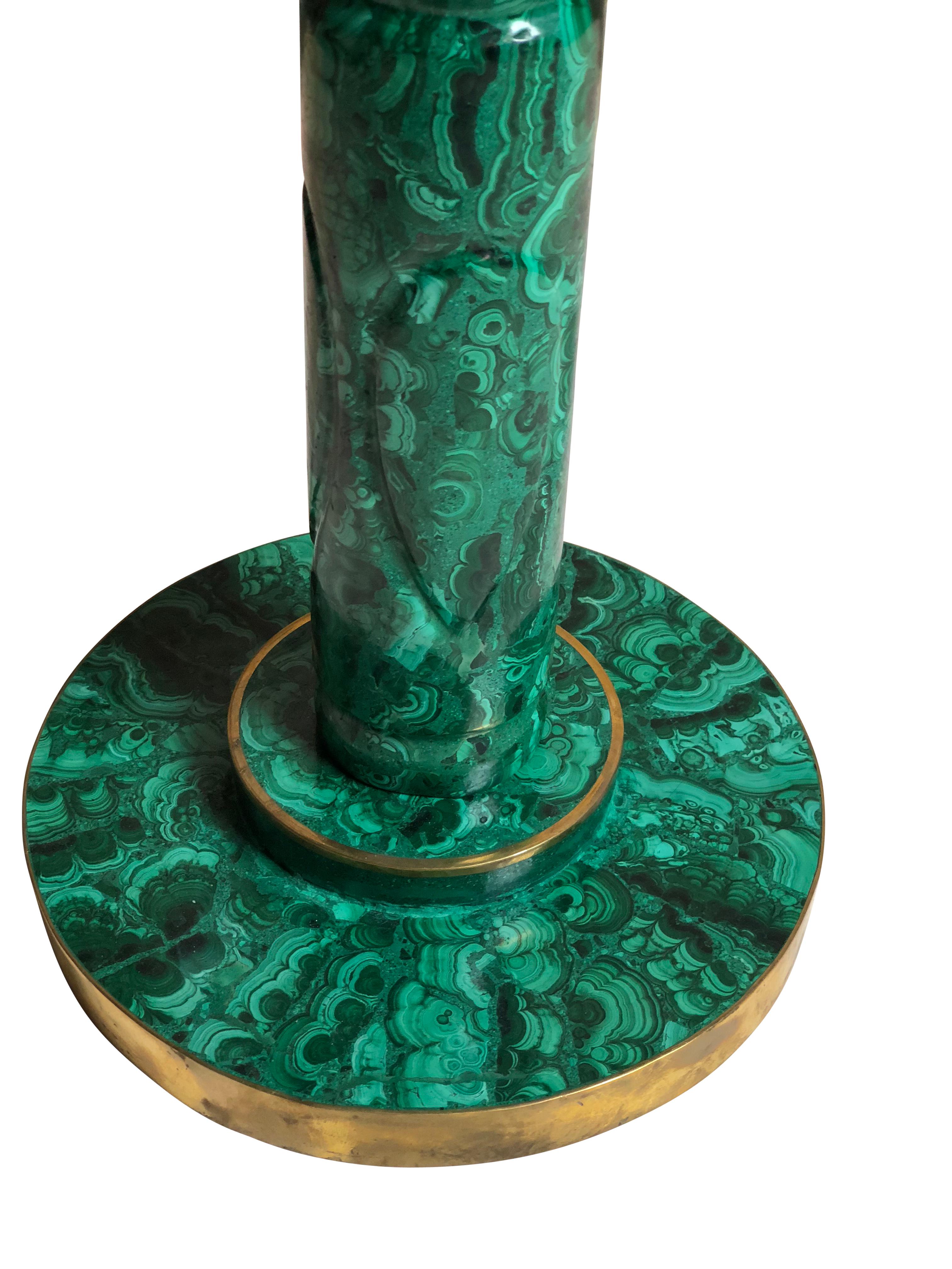 Hand-Carved Vintage Russian Malachite Side or Occasional Table