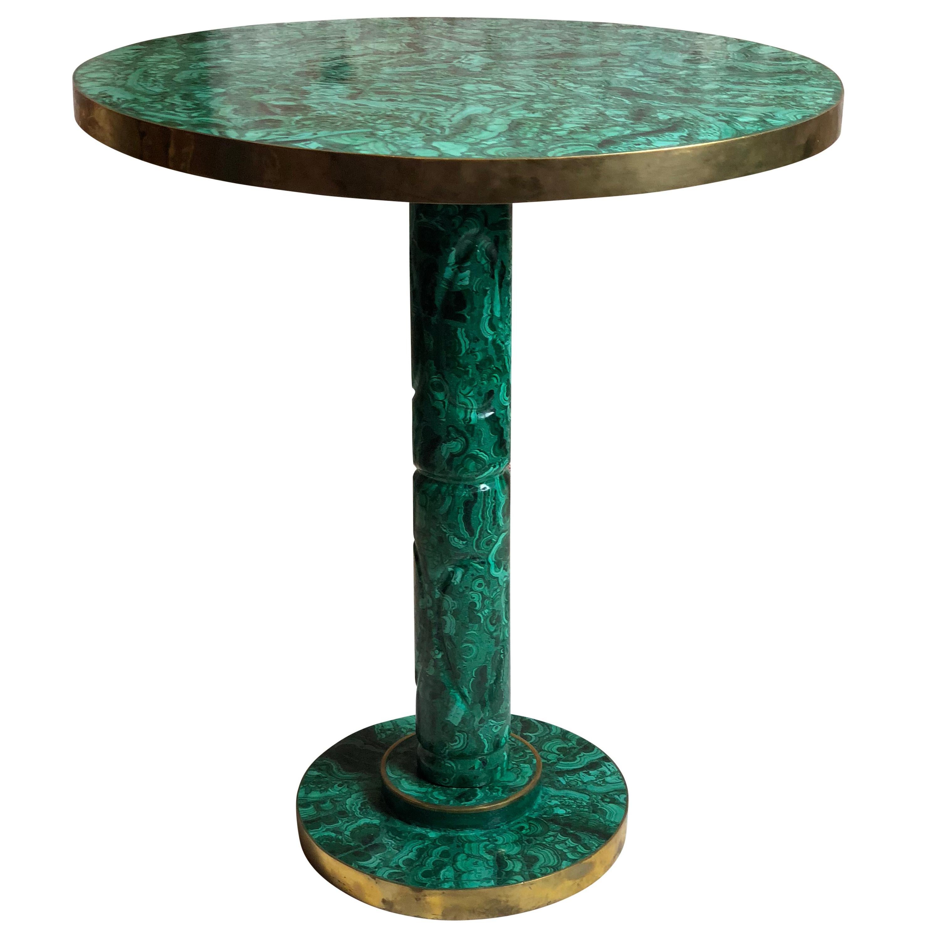 Vintage Russian Malachite Side or Occasional Table