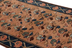 Vintage Russian Rug in Dusty Rose with Floral Patterns  Rug & Kilim